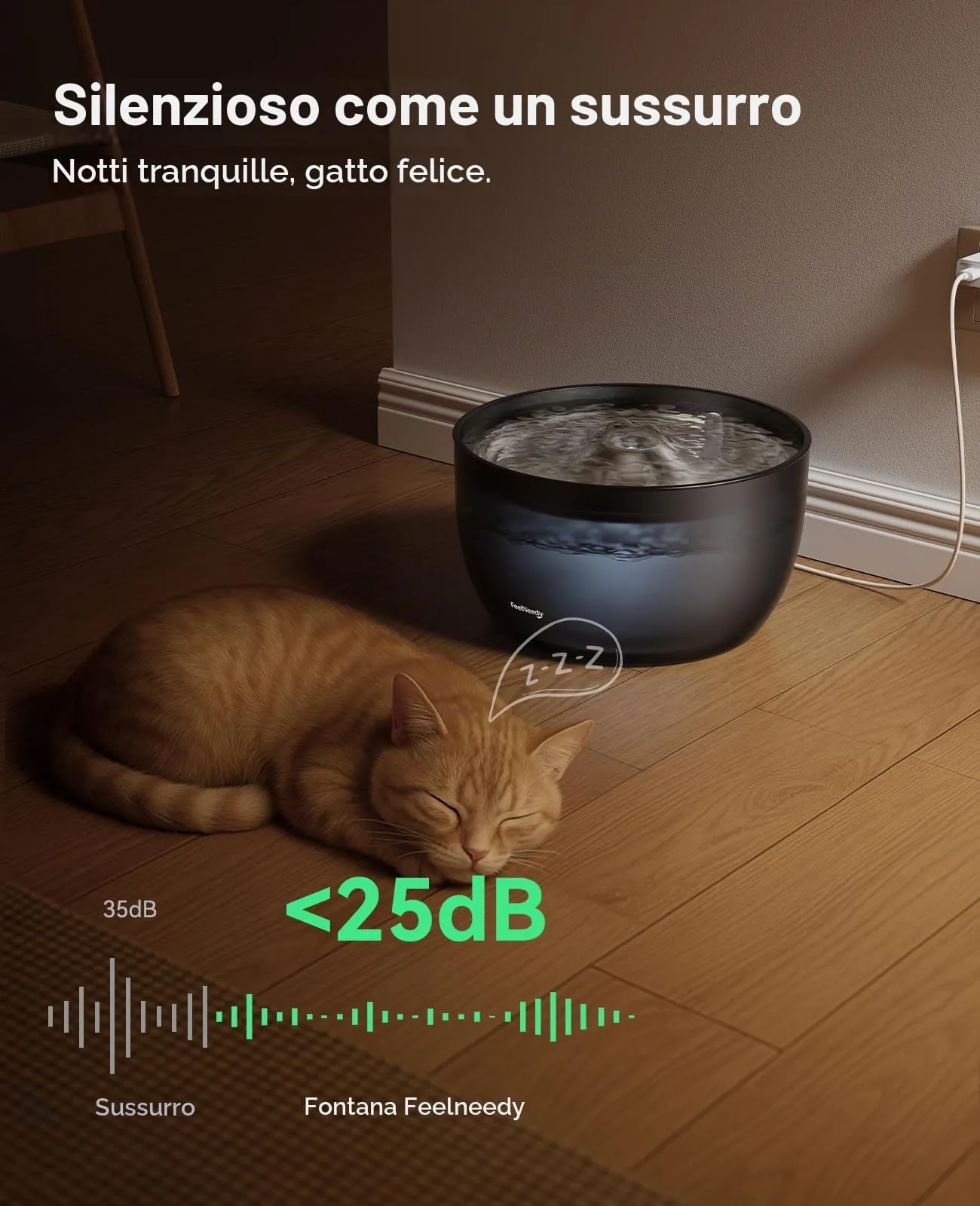 Fontanella per Gatti 3L FEELNEEDY Fontana per Gatti Ultra Silenziosa - immagine 6