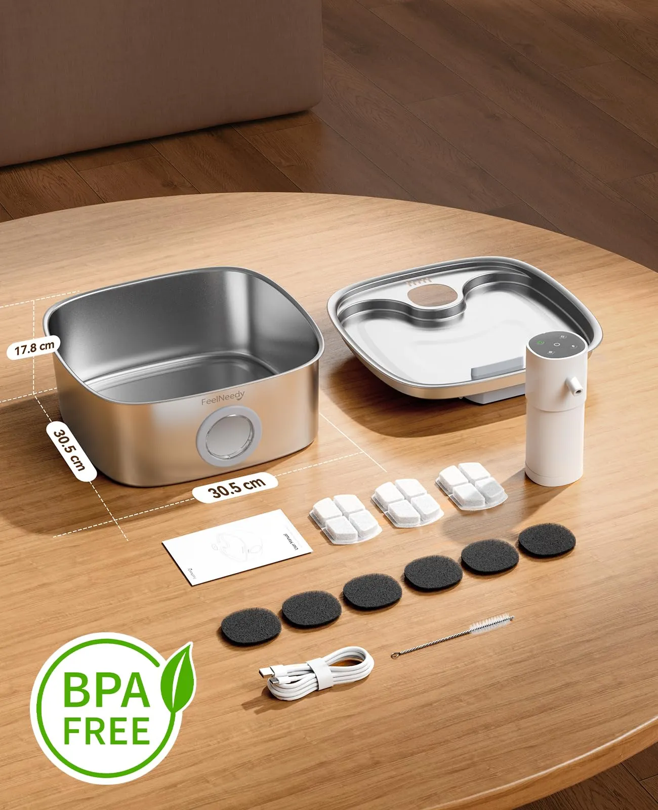 FEELNEEDY 8L Fontanella per Cani senza Fili con 3 Filtri, 5000 mAh Batteria - immagine 9
