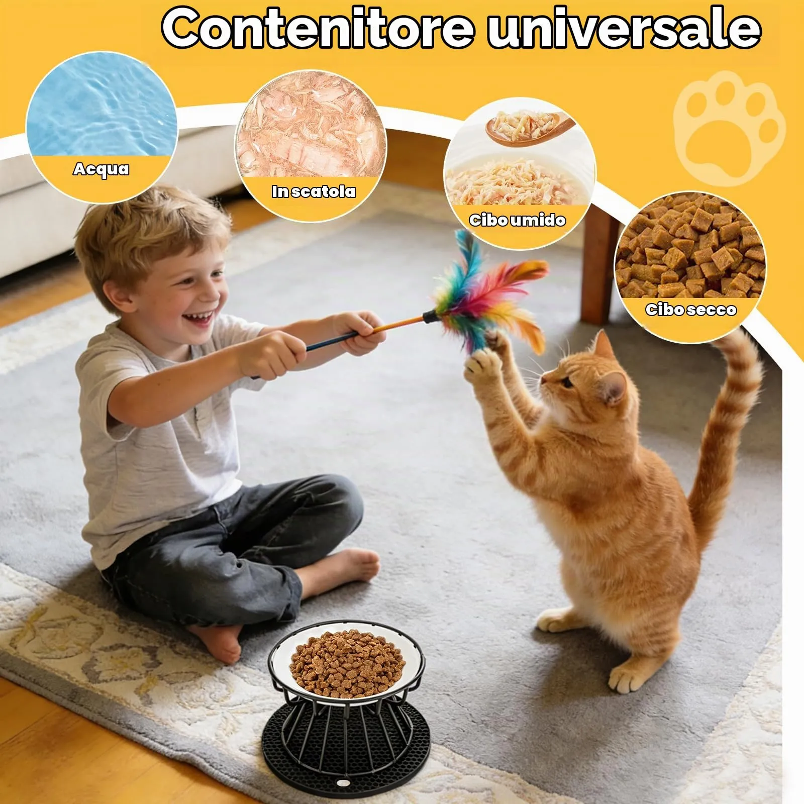 Staranry 2 PCS Ciotole per Gatti Rialzate con Tappetino Antiscivolo - immagine 7