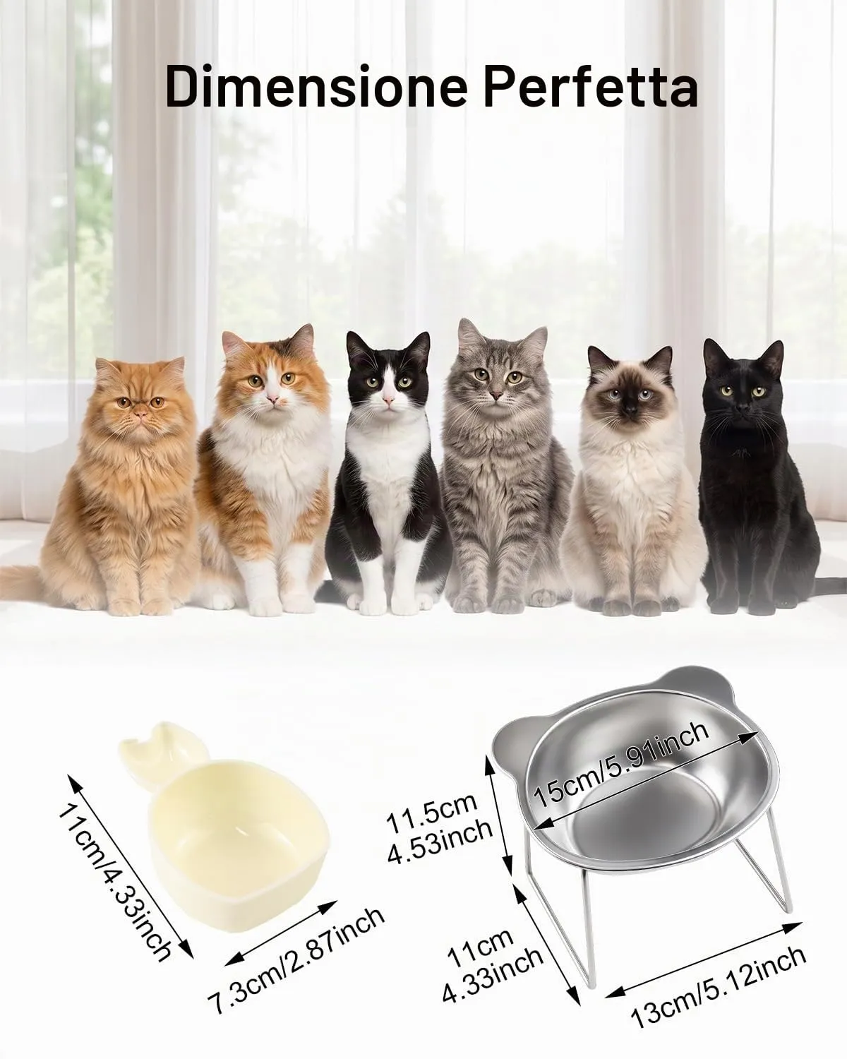 Ciotole Per Gatti Binggee Rialzata,Ciotole Rialzate per Gatti - immagine 2