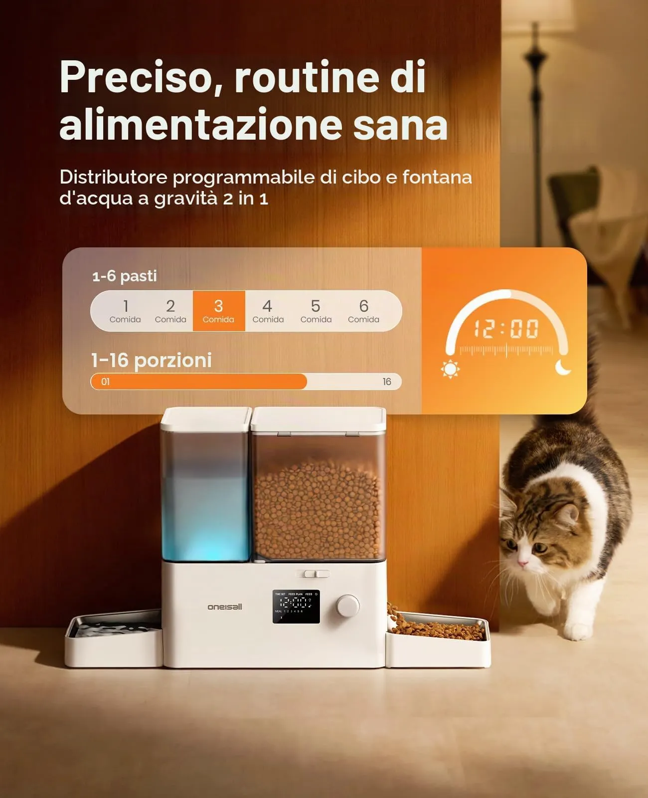 oneisall Distributore automatico per gatti e acqua - immagine 2