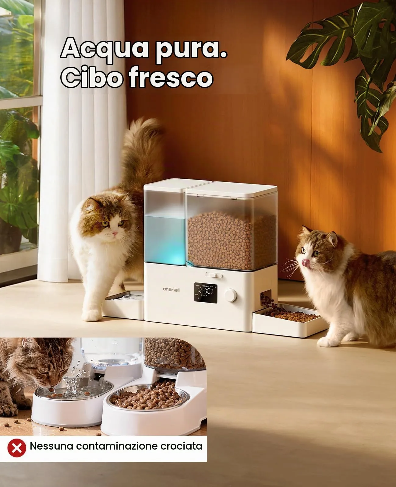 oneisall Distributore automatico per gatti e acqua - immagine 3