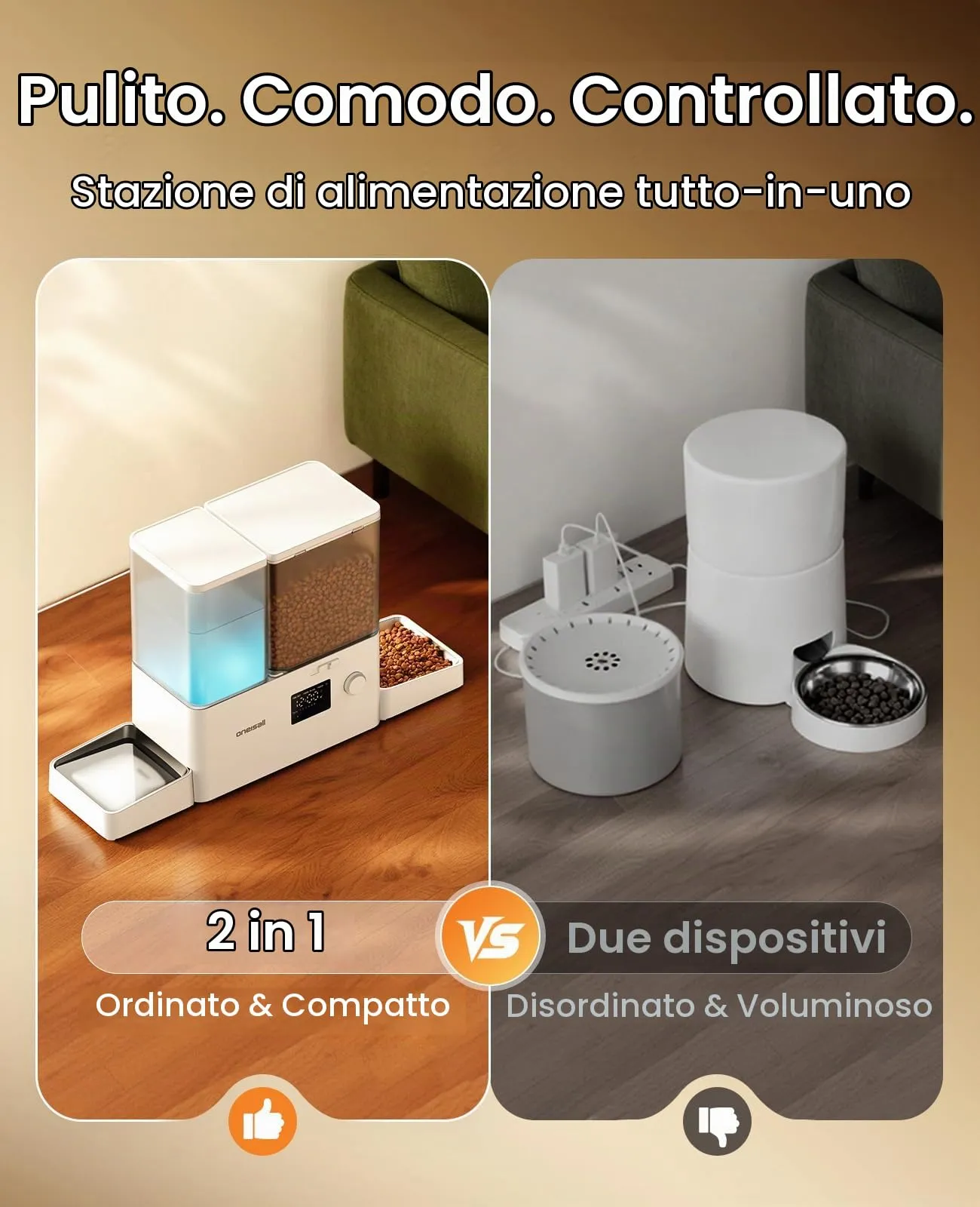 oneisall Distributore automatico per gatti e acqua - immagine 5