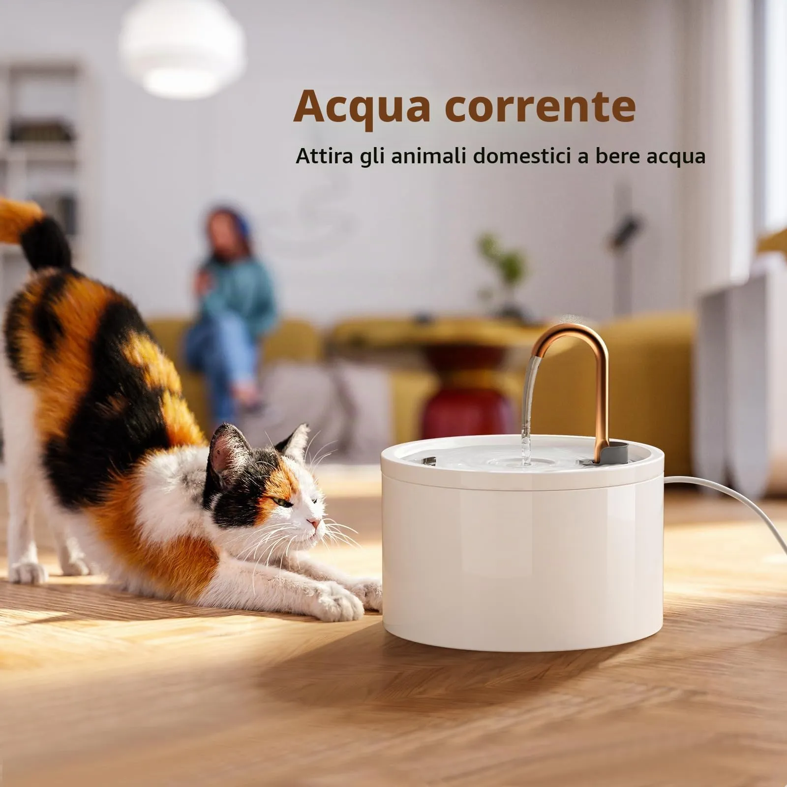DOOOB Fontanella per Gatti in Ceramica 2.1L Fontana per Gatti in Ceramica - immagine 7