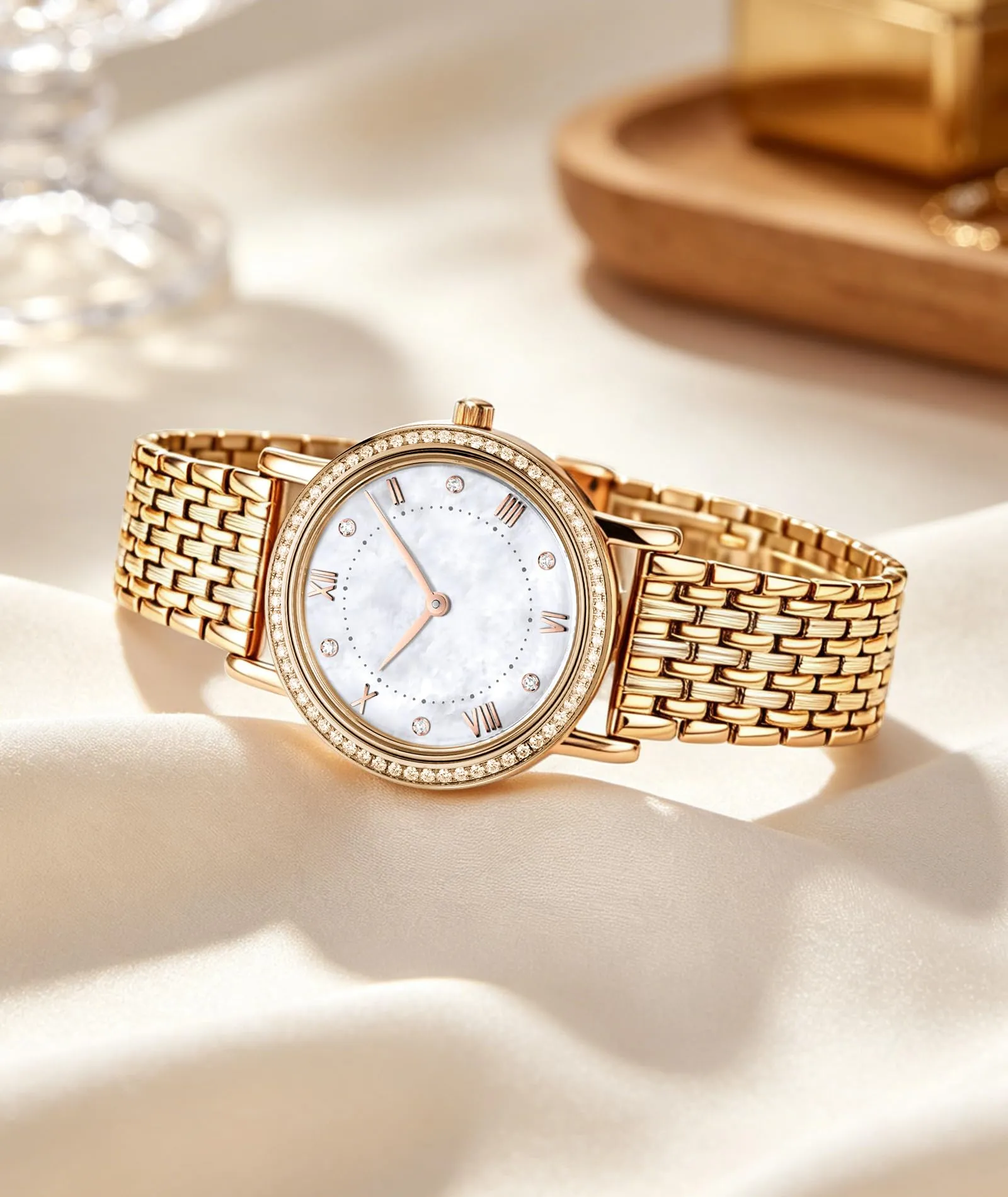 BINLUN Cinturino per Orologio in Acciaio Inossidabile Maglie Ultra Sottili Cinturini Leggero per Orologio Braccialetti di Ricambio Lucidati per Uomo Donna(12mm Oro) - immagine 4