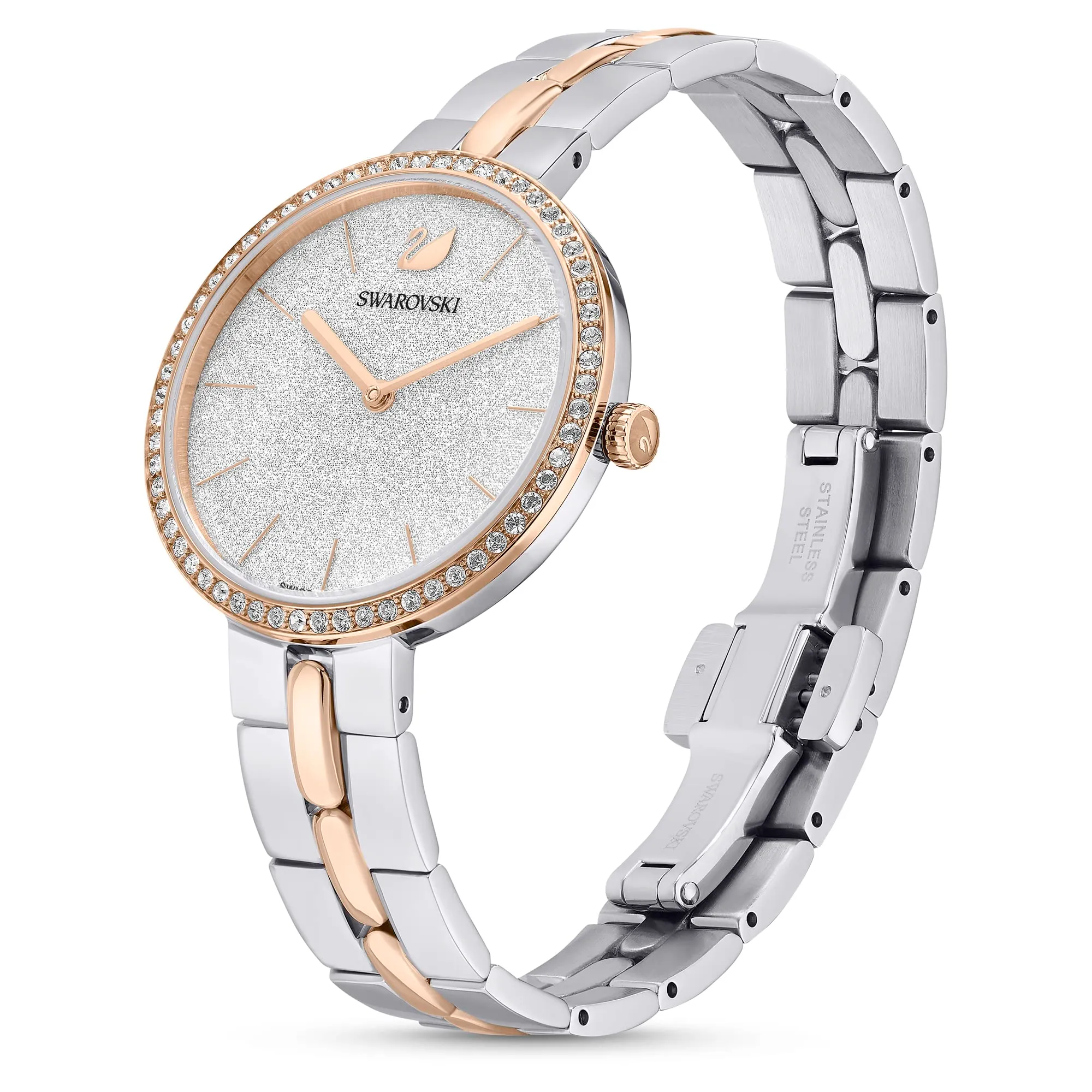 Swarovski Cosmopolitan Orologio, con Pavé di CristalliSwarovski e Bracciale Regolabile, Placcato in Tonalità Oro Rosa, Bianco - immagine 2