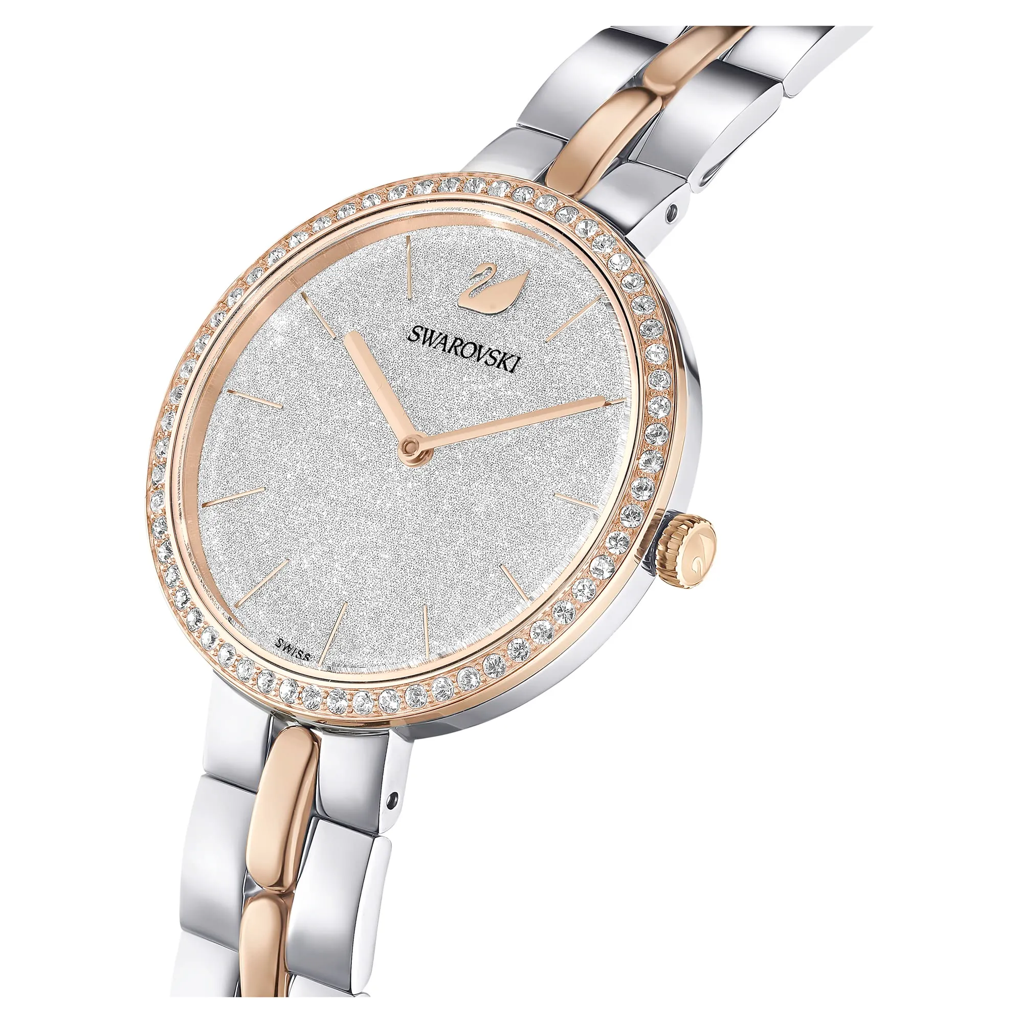 Swarovski Cosmopolitan Orologio, con Pavé di CristalliSwarovski e Bracciale Regolabile, Placcato in Tonalità Oro Rosa, Bianco - immagine 4