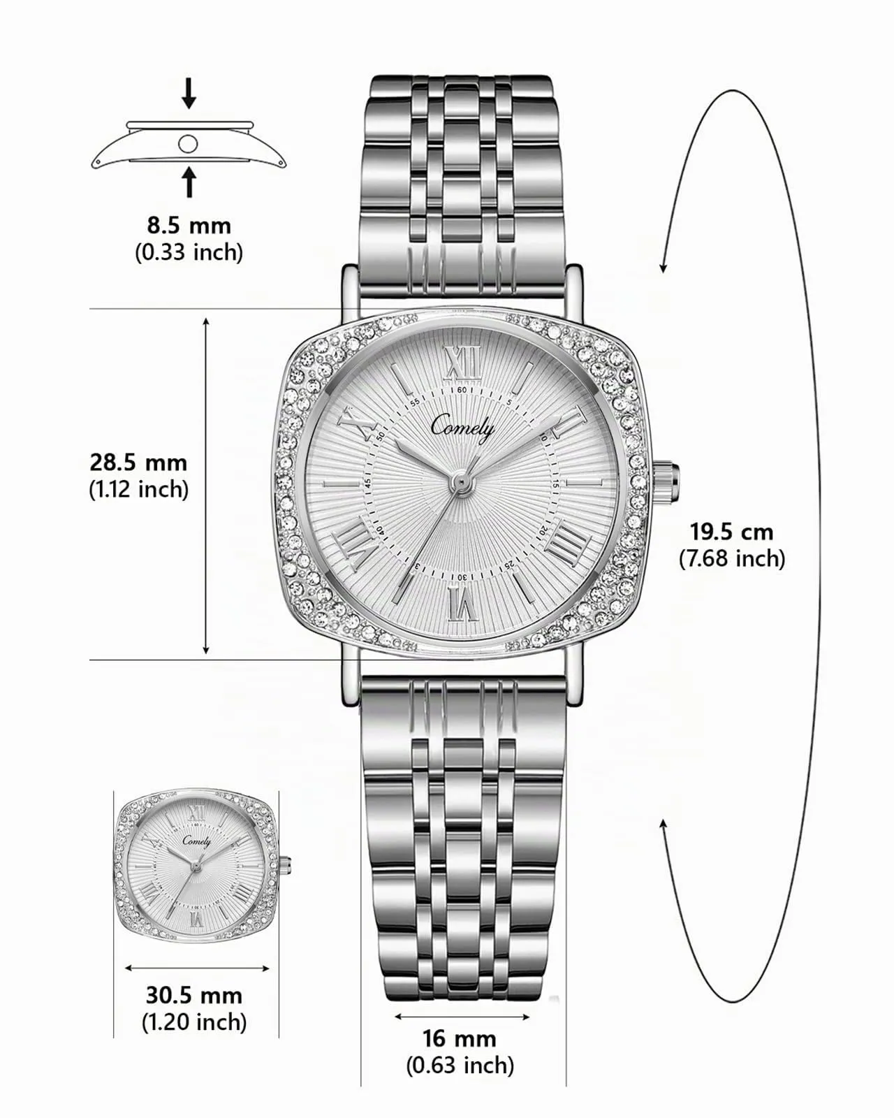 CIVO Orologio Donna Acciaio Inossidabile: Analogico Orologi da Polso Impermeabile - Argento Classico Quarzo Set Regali - immagine 6