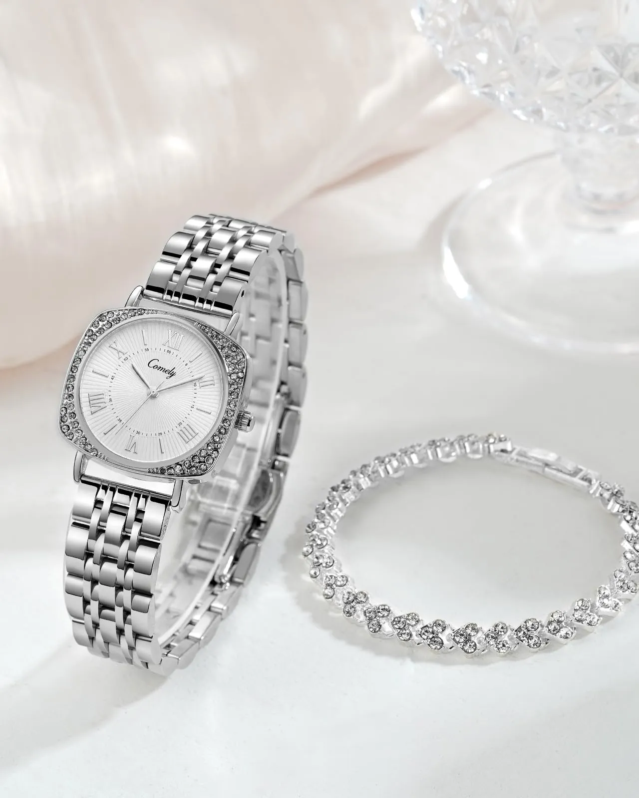 CIVO Orologio Donna Acciaio Inossidabile: Analogico Orologi da Polso Impermeabile - Argento Classico Quarzo Set Regali - immagine 7