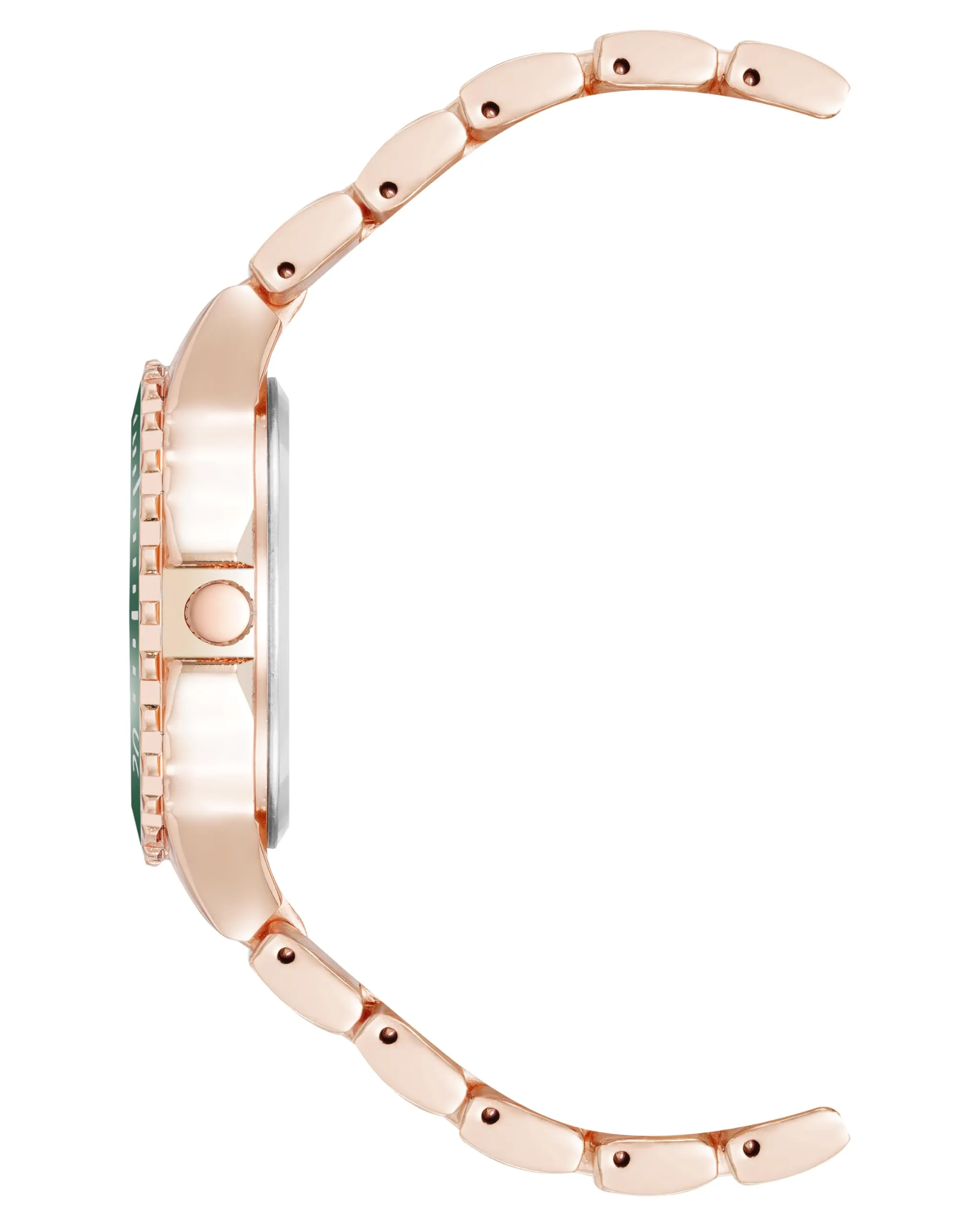 Steve Madden Orologio da donna con cinturino in vero cristallo, Verde/Oro - immagine 2