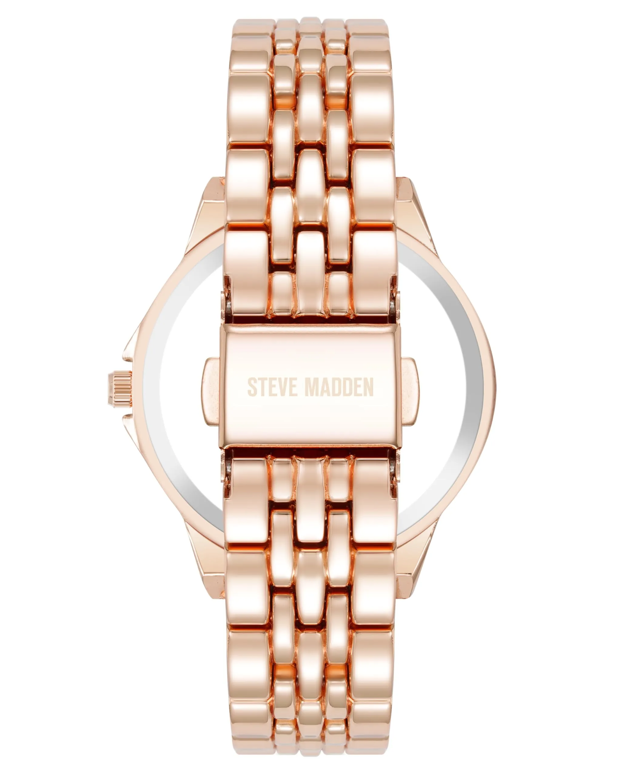 Steve Madden Orologio da donna con cinturino in vero cristallo, Verde/Oro - immagine 3