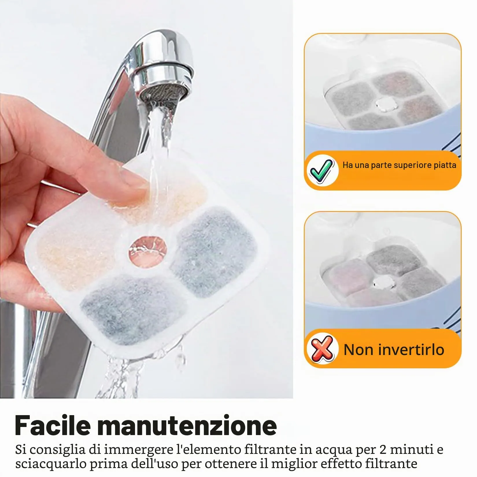 6 Pz Filtri Fontanella per Gatti, Filtro Fontanella per Gatti, Filtri Fontana Gatto per Catit Pixi Fontana Gatti Filtri di Ricambio, Filtro di Ricambio per Fontana per Gatti e Cani - immagine 5