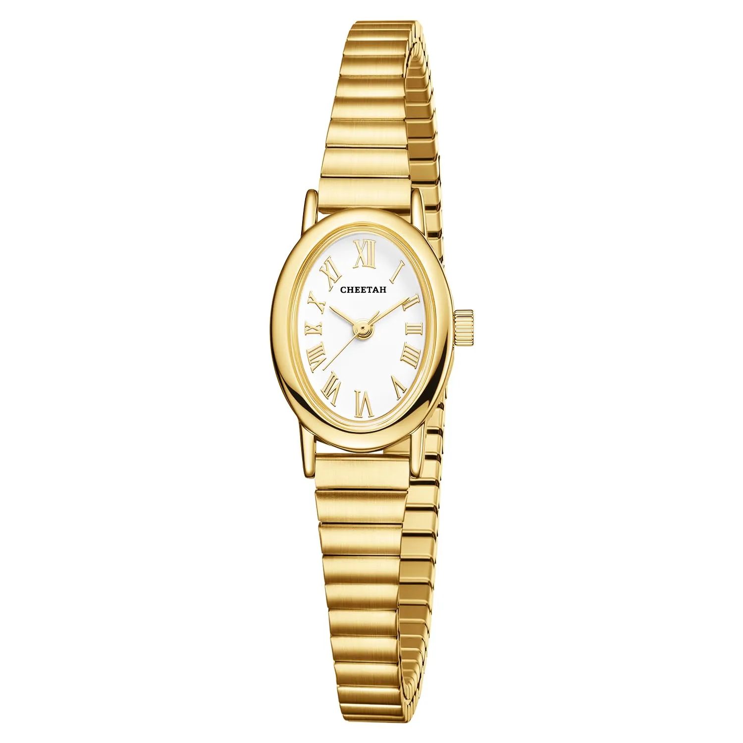 CHEETAH Orologio Donna Dorato Elegante al Quarzo: Orologio Impermeabile con Cinturino Regolabile in Acciaio Inossidabile e Quadrante Semplice con Numeri Romani - immagine 1