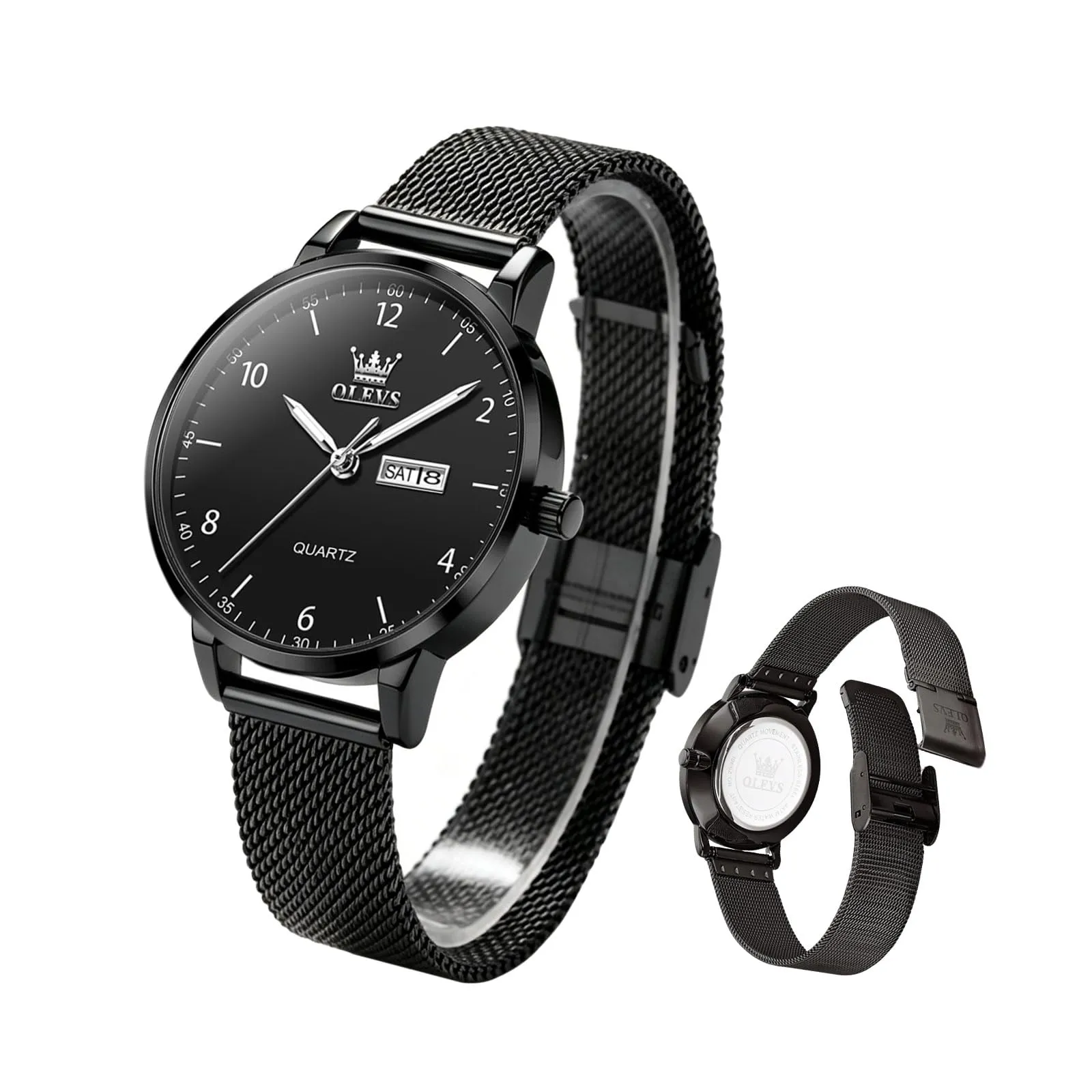 RAITOWN Orologio Donna Quarzo 8mm Ultrafino Maglia Milanesa Nero - immagine 1