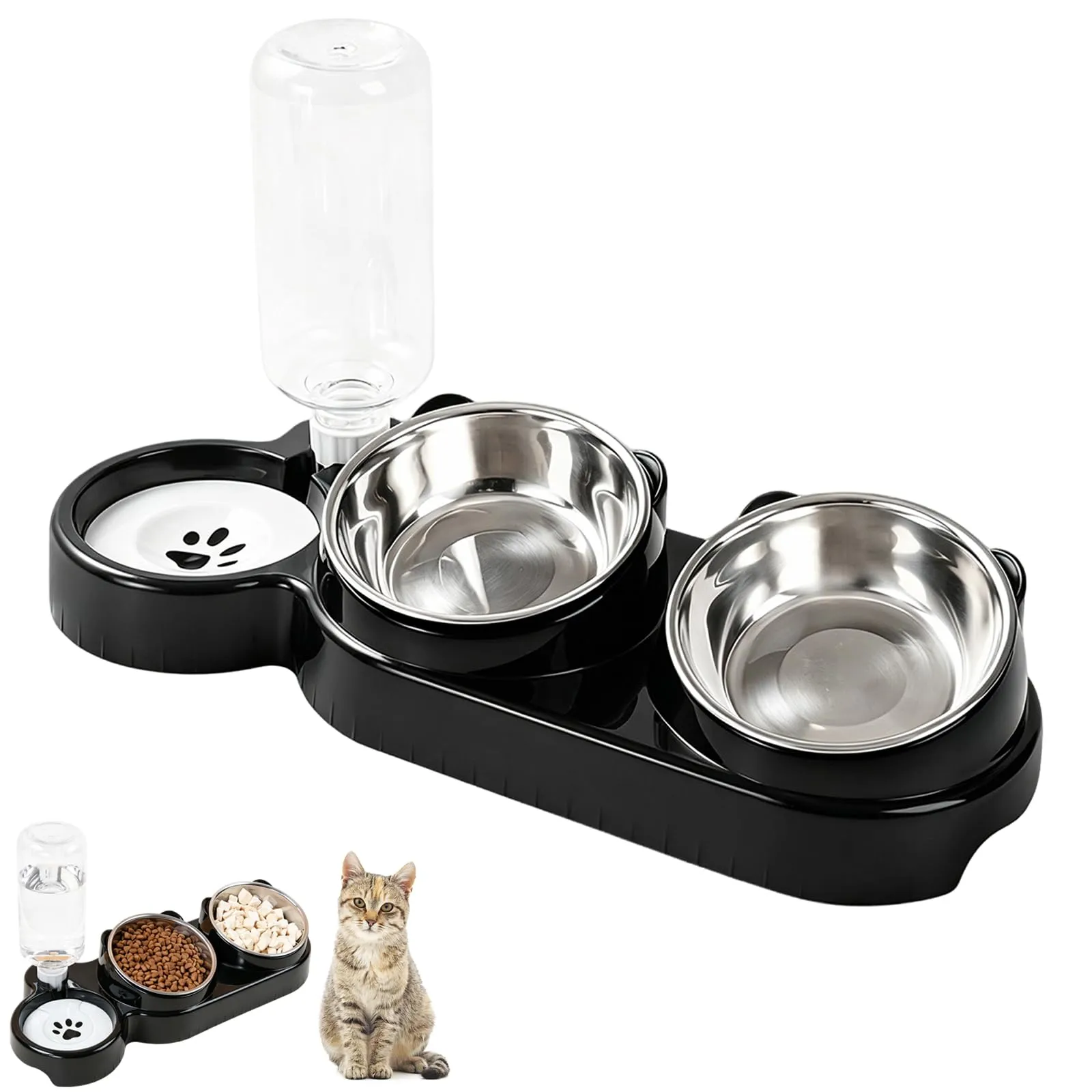 Ciotole per Gatti, Ciotole per Cani con Serbatoio Automatico Dell'Acqua - immagine 1