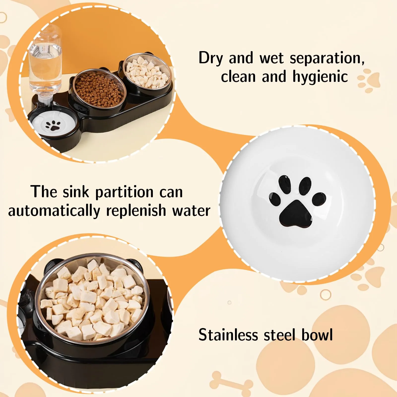 Ciotole per Gatti, Ciotole per Cani con Serbatoio Automatico Dell'Acqua - immagine 3