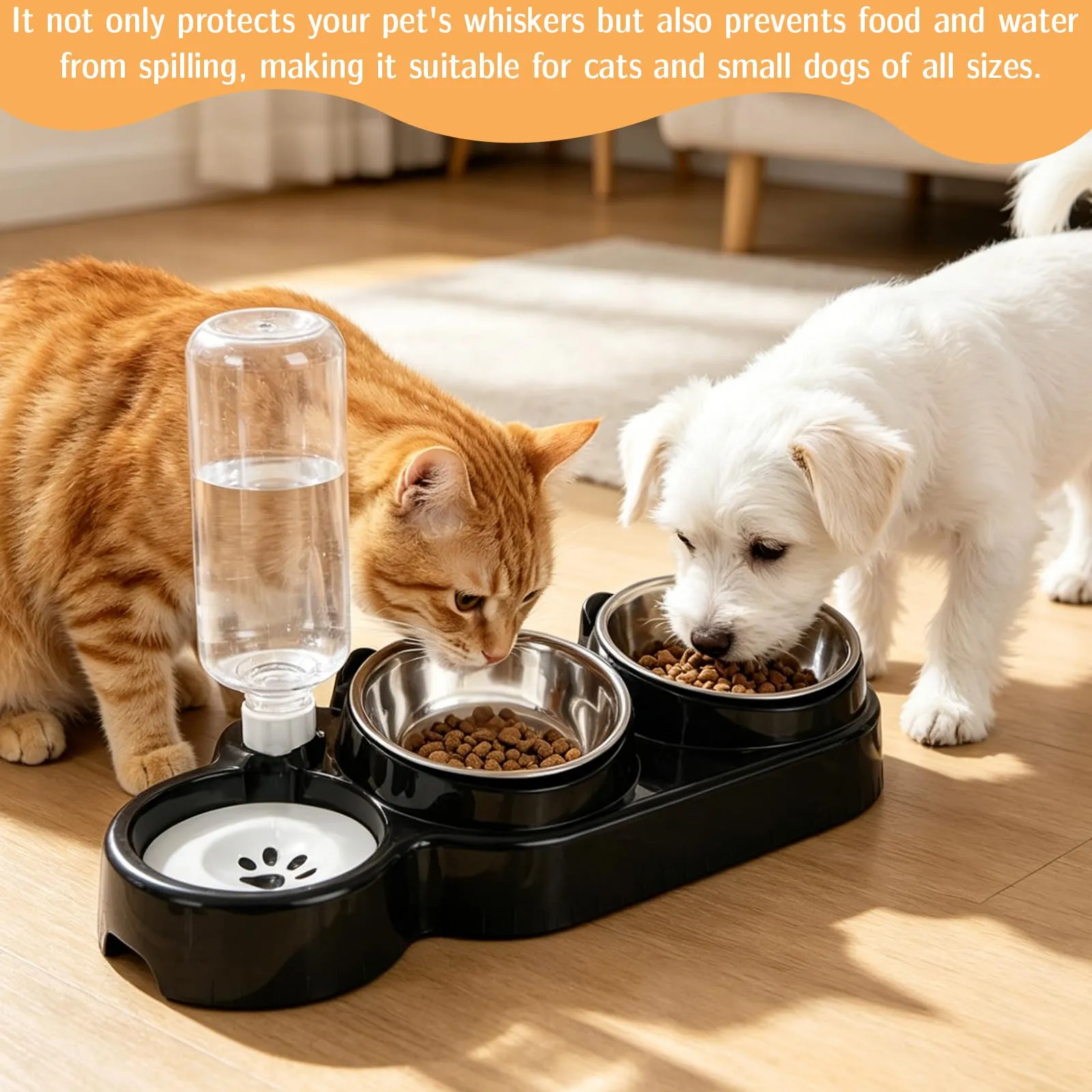 Ciotole per Gatti, Ciotole per Cani con Serbatoio Automatico Dell'Acqua - immagine 6