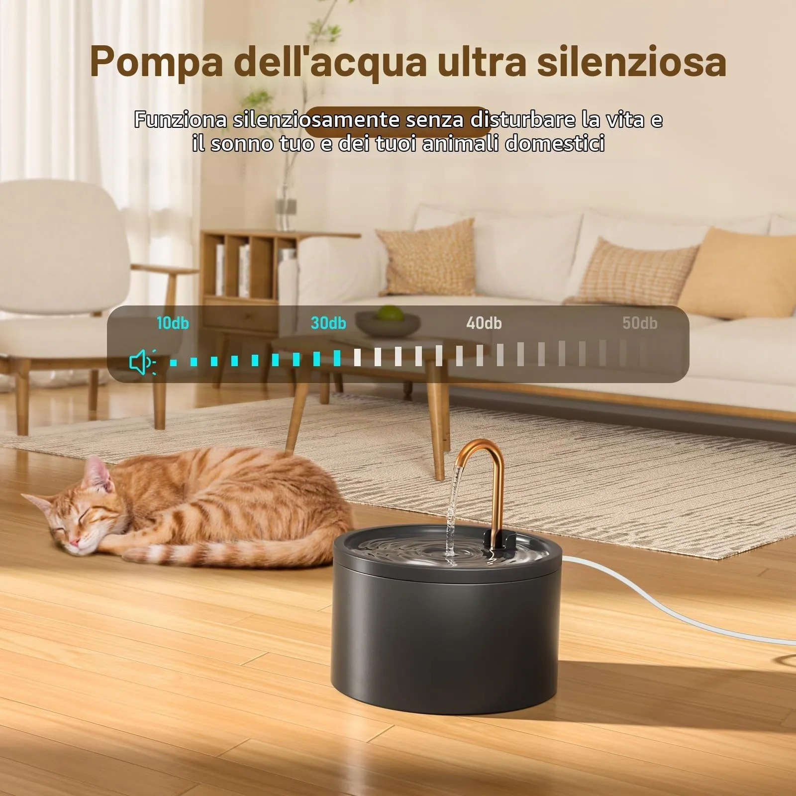 DOOOB Fontanella per Gatti in Ceramica 2.1L Fontana per Gatti in Ceramica - immagine 3