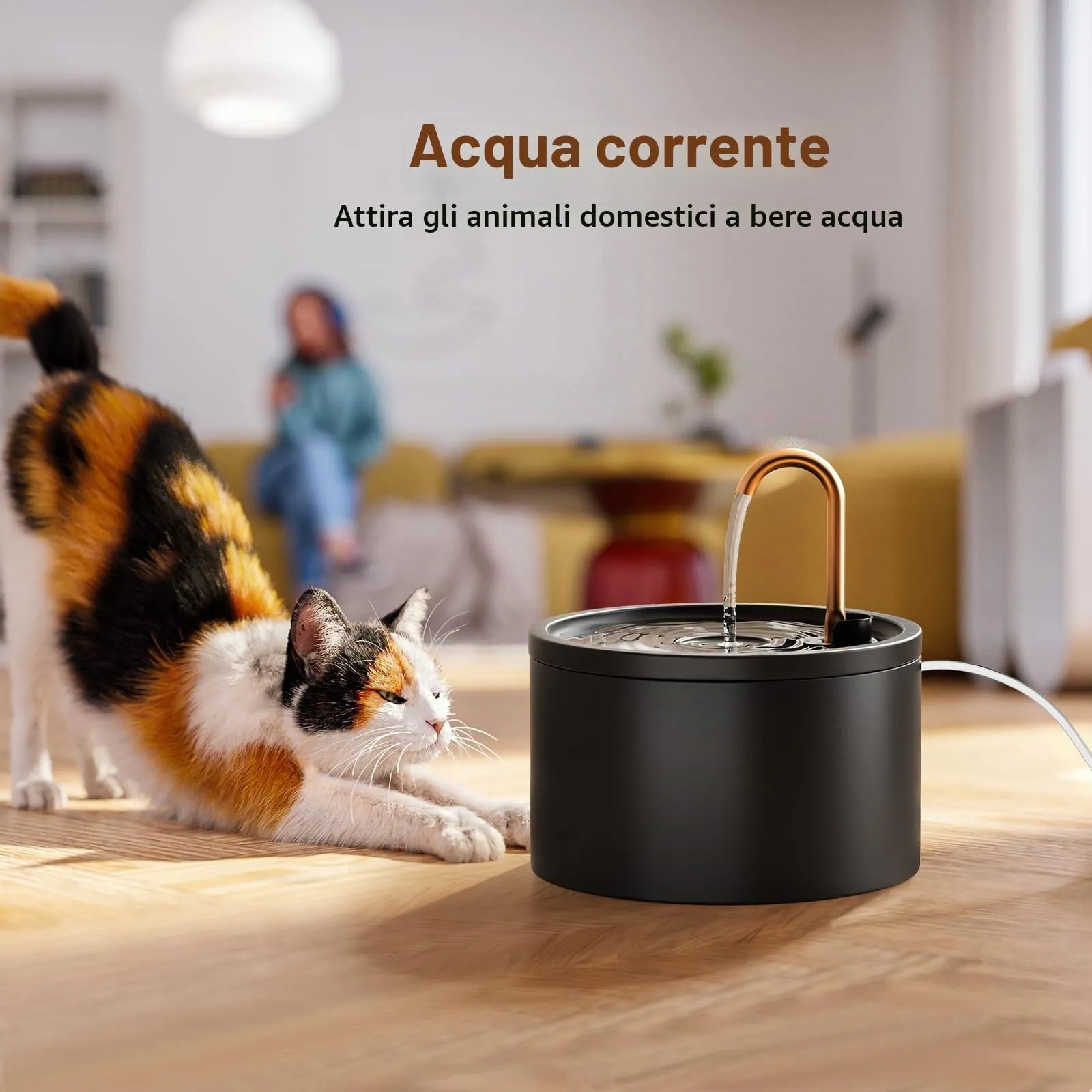 DOOOB Fontanella per Gatti in Ceramica 2.1L Fontana per Gatti in Ceramica - immagine 7