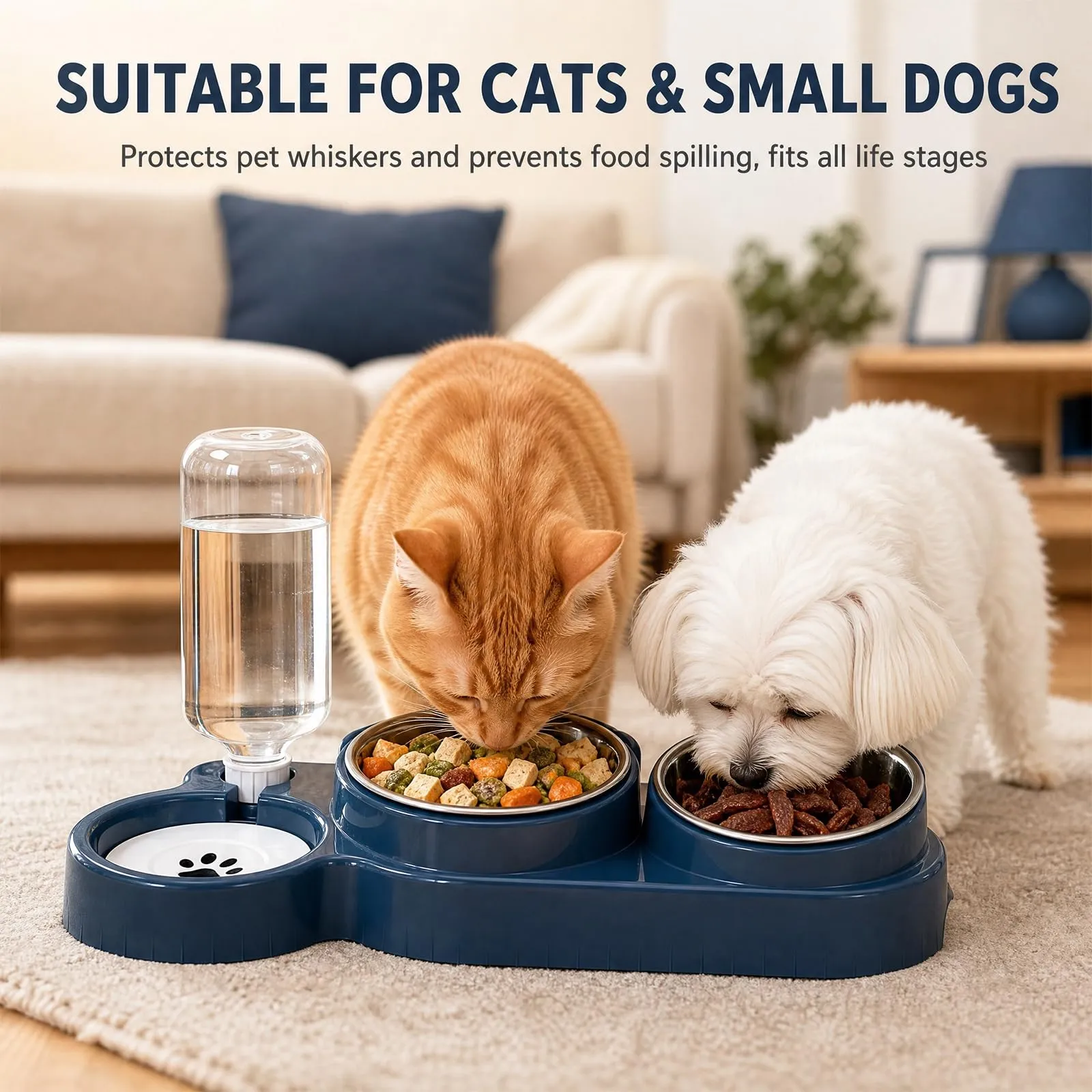 Ciotole per Gatti, Ciotole per Cani con Serbatoio Automatico Dell'Acqua - immagine 5