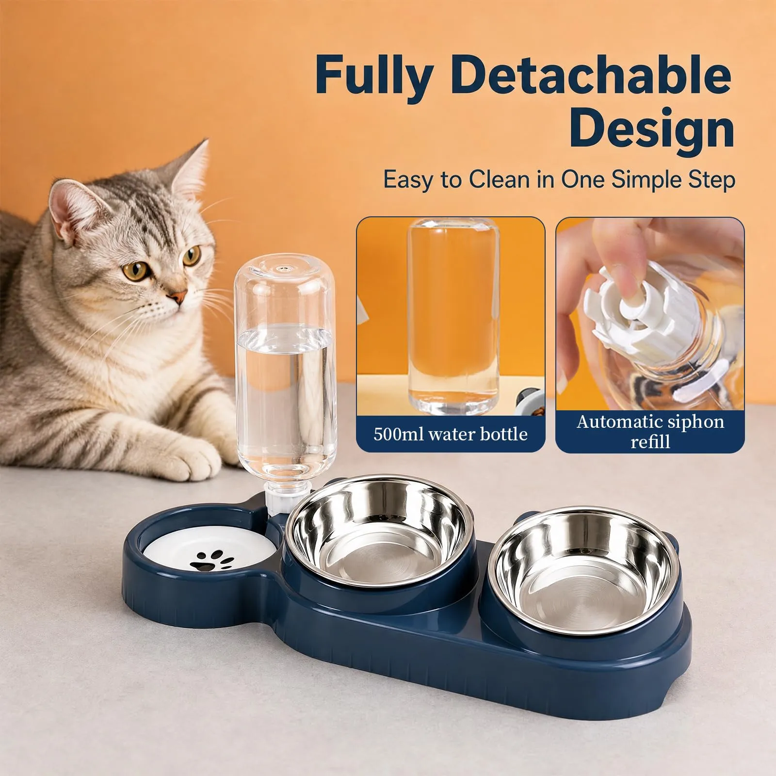 Ciotole per Gatti, Ciotole per Cani con Serbatoio Automatico Dell'Acqua - immagine 7