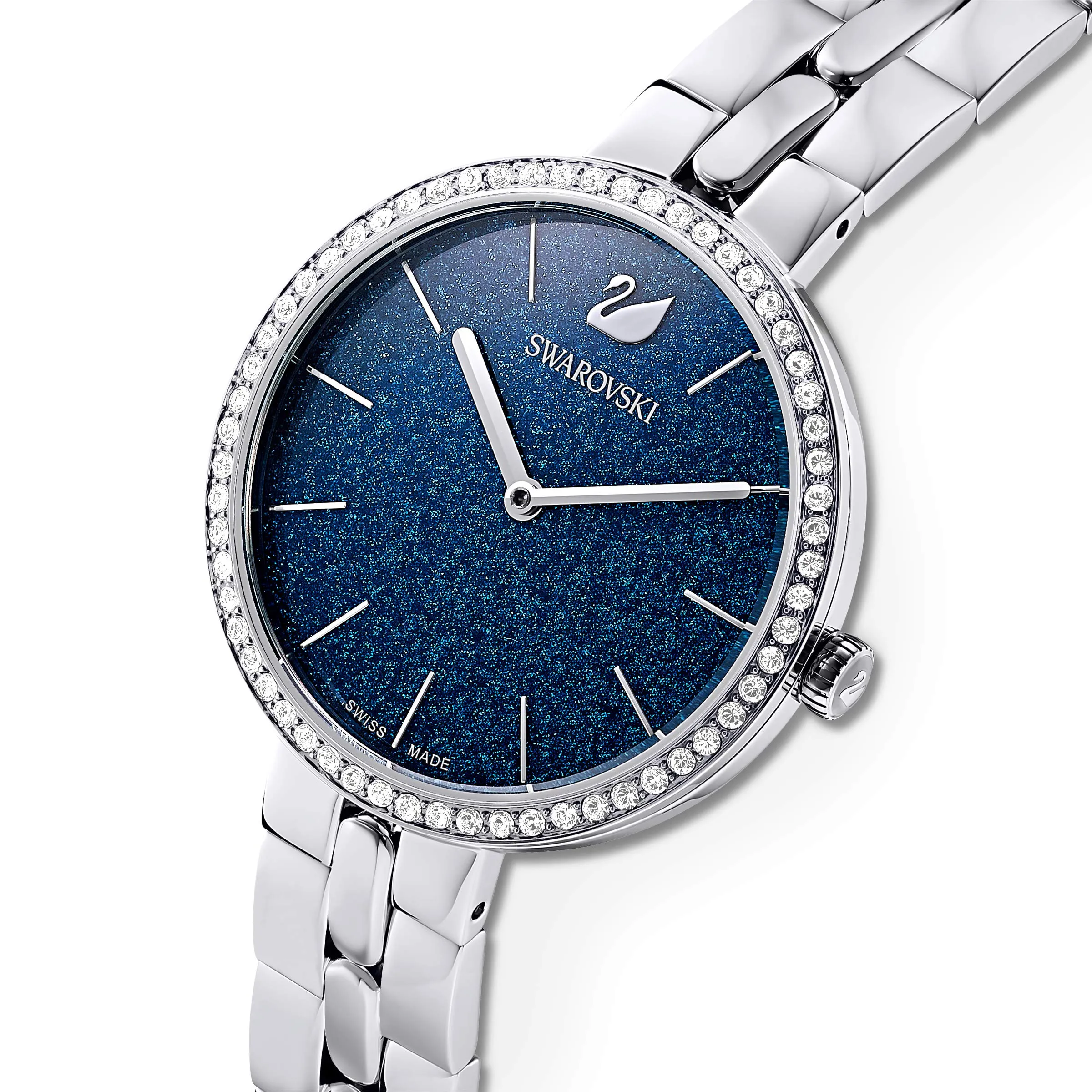 Swarovski Cosmopolitan Orologio, con CristalliSwarovski , Acciaio Inox e Bracciale di Metallo, Meccanismo al quarzo, Blu - immagine 3