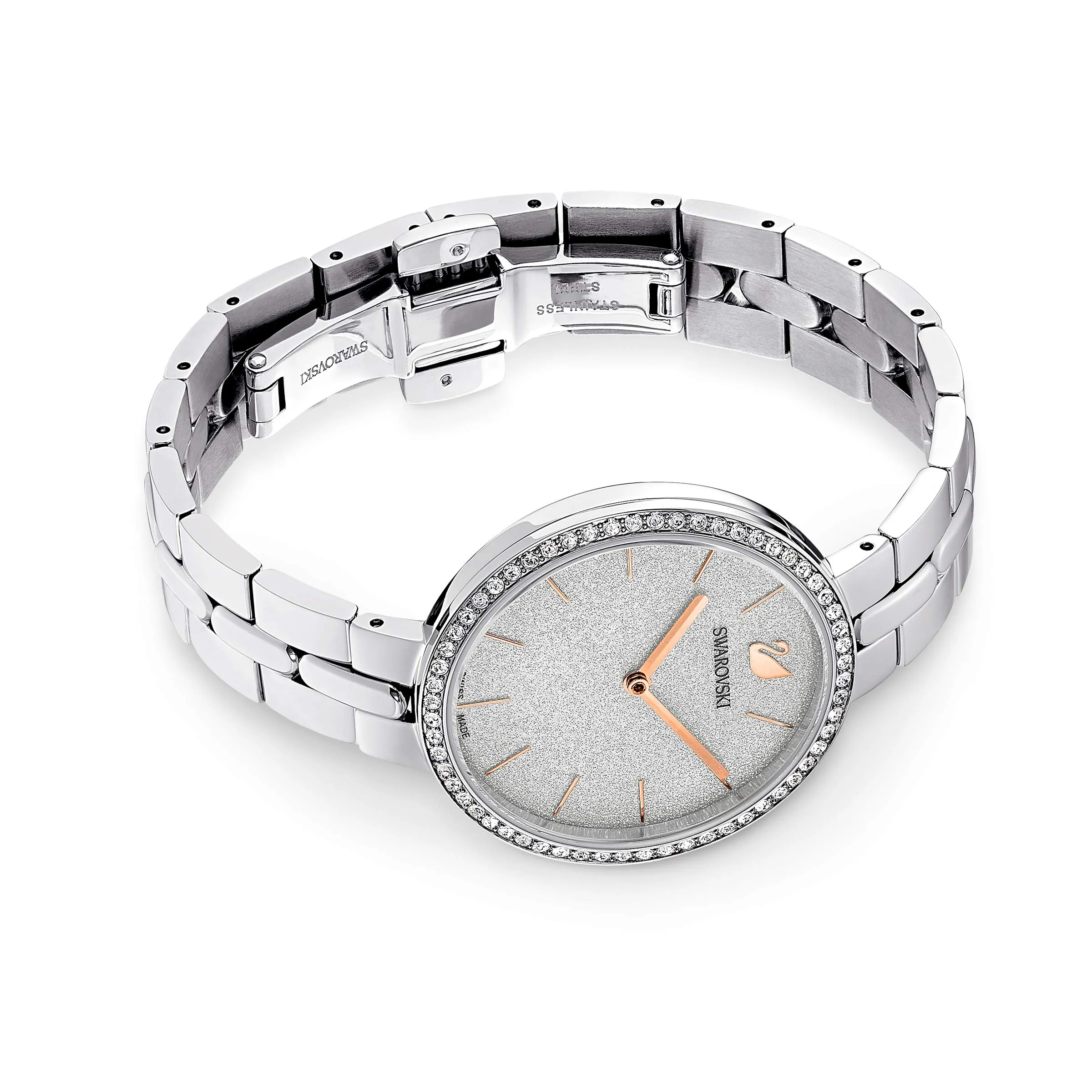 Swarovski Cosmopolitan Orologio, con CristalliSwarovski e Bracciale di Metallo in Acciaio Inossidabile, Meccanismo al Quarzo, Tono Argentato - immagine 2