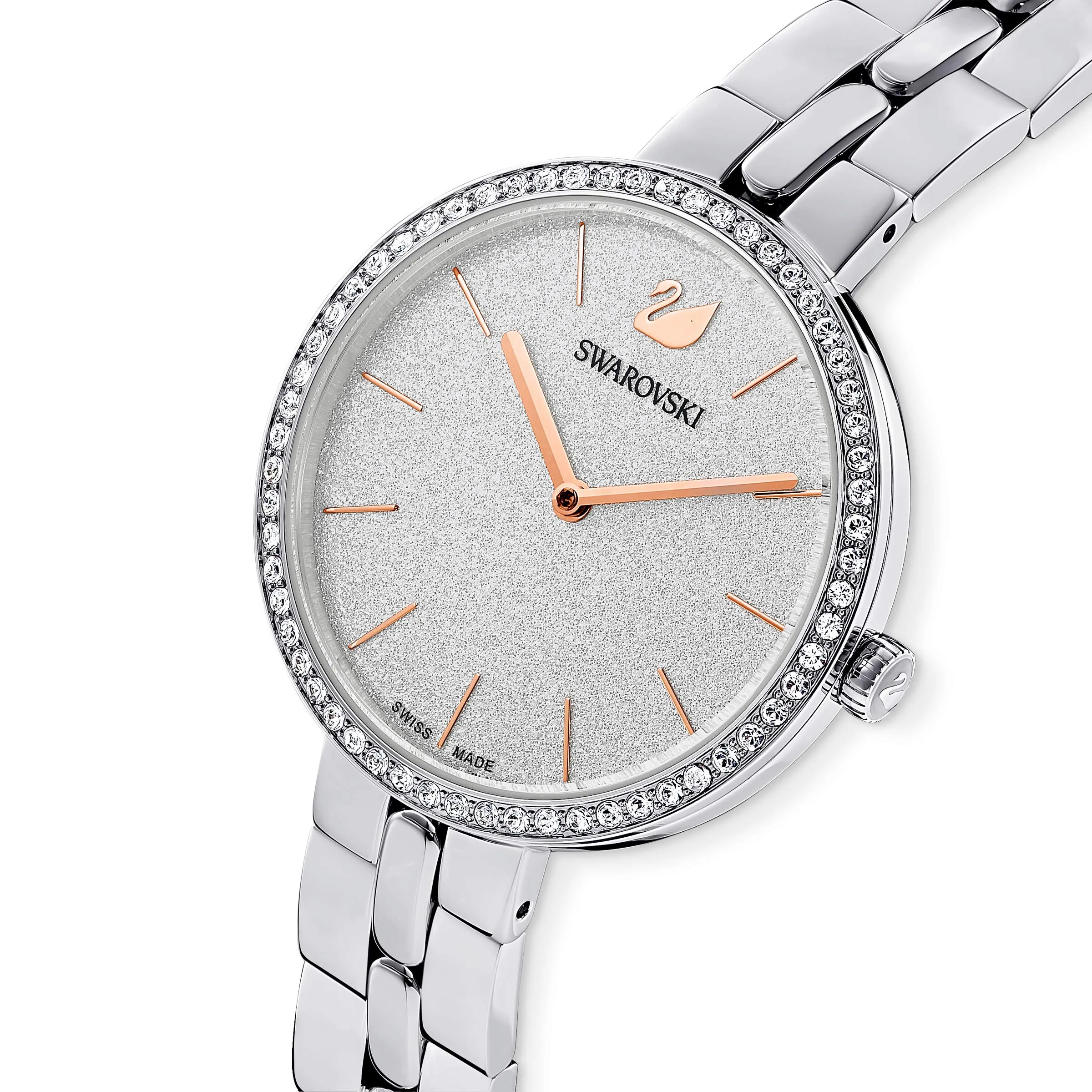 Swarovski Cosmopolitan Orologio, con CristalliSwarovski e Bracciale di Metallo in Acciaio Inossidabile, Meccanismo al Quarzo, Tono Argentato - immagine 3