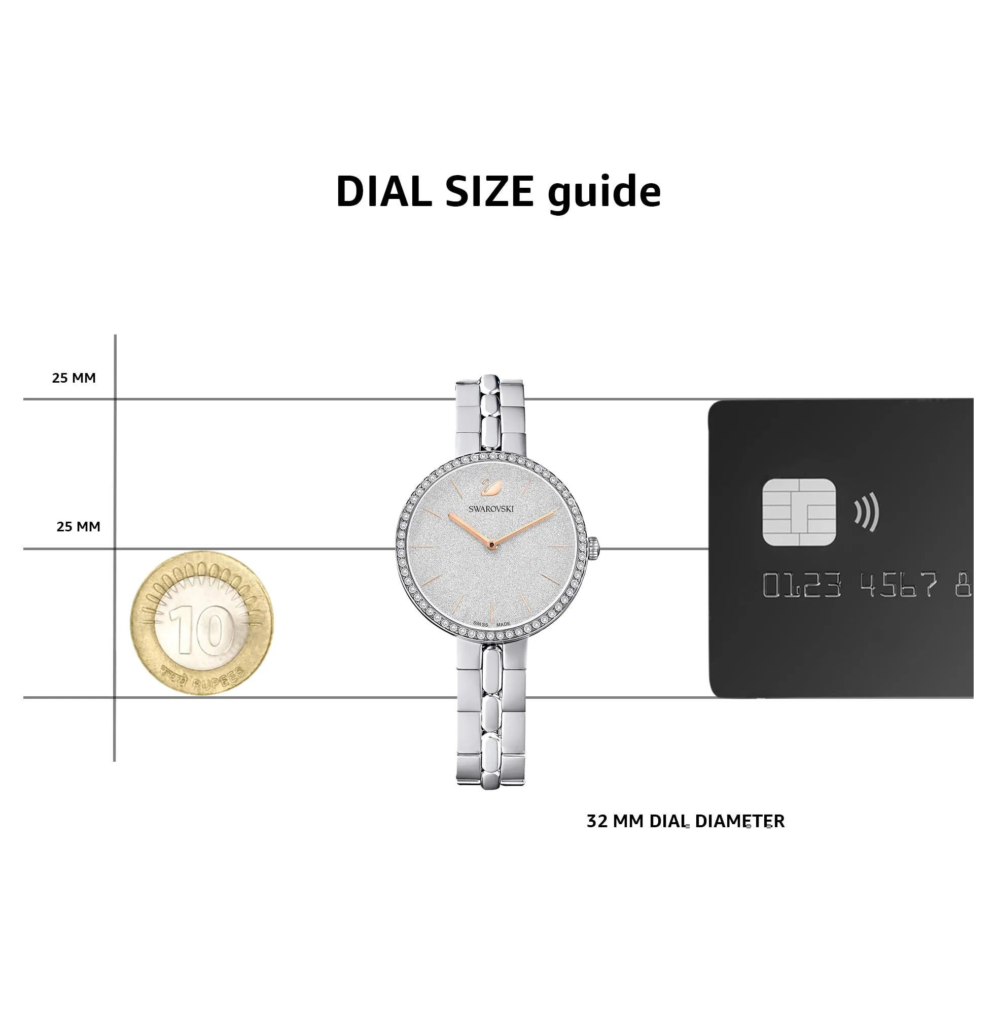 Swarovski Cosmopolitan Orologio, con CristalliSwarovski e Bracciale di Metallo in Acciaio Inossidabile, Meccanismo al Quarzo, Tono Argentato - immagine 6
