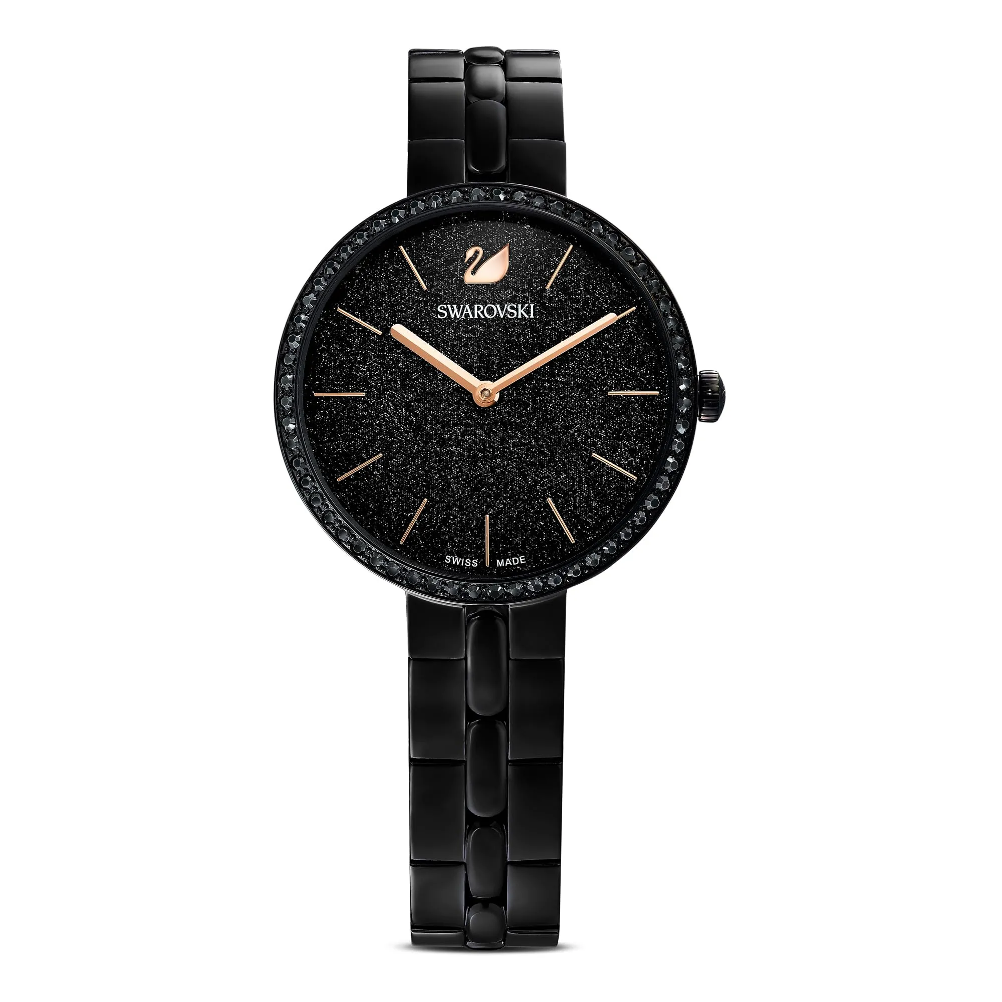 Swarovski Cosmopolitan Orologio, con CristalliSwarovski e Bracciale di Metallo, Finitura in Nero, Meccanismo al Quarzo, Nero - immagine 1