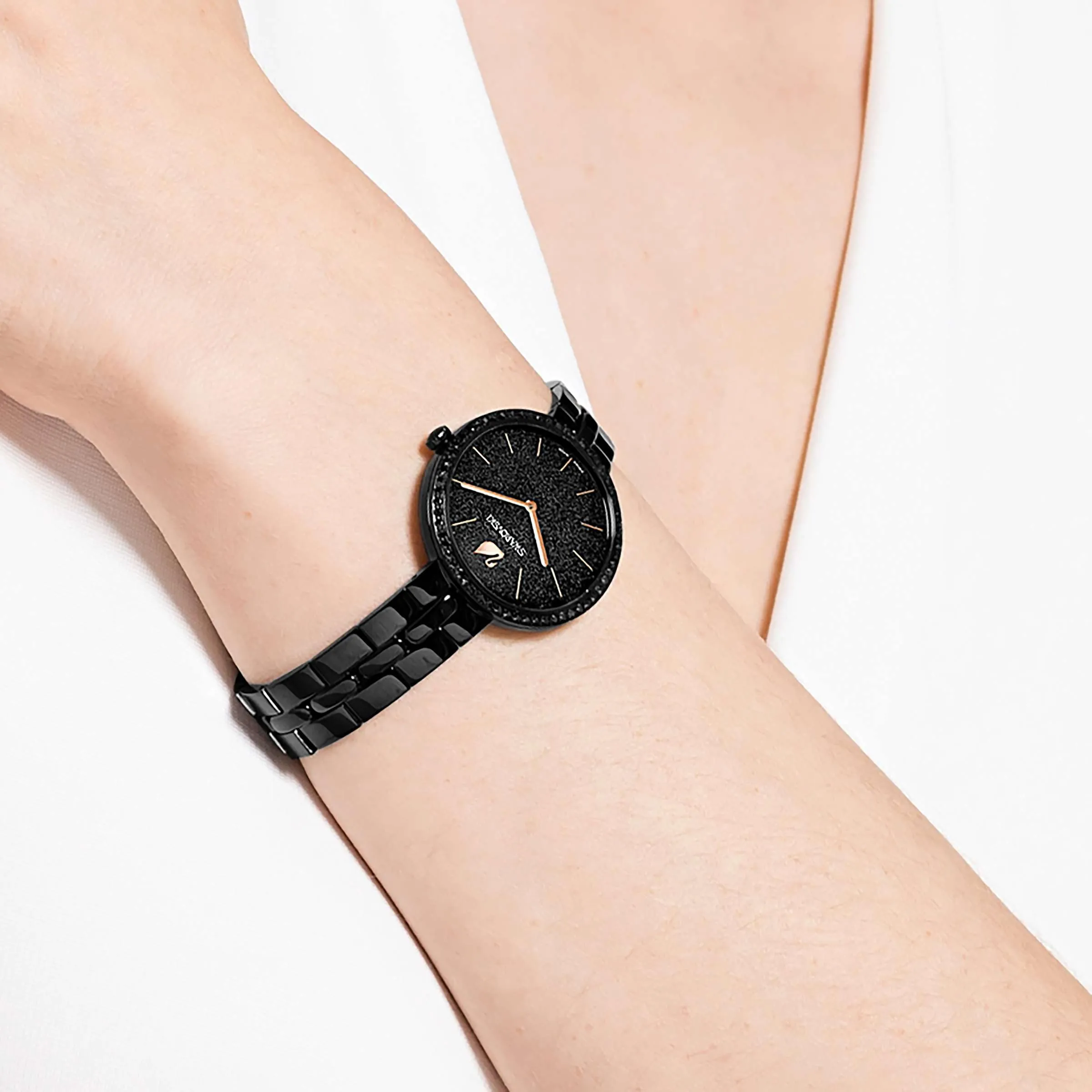 Swarovski Cosmopolitan Orologio, con CristalliSwarovski e Bracciale di Metallo, Finitura in Nero, Meccanismo al Quarzo, Nero - immagine 5