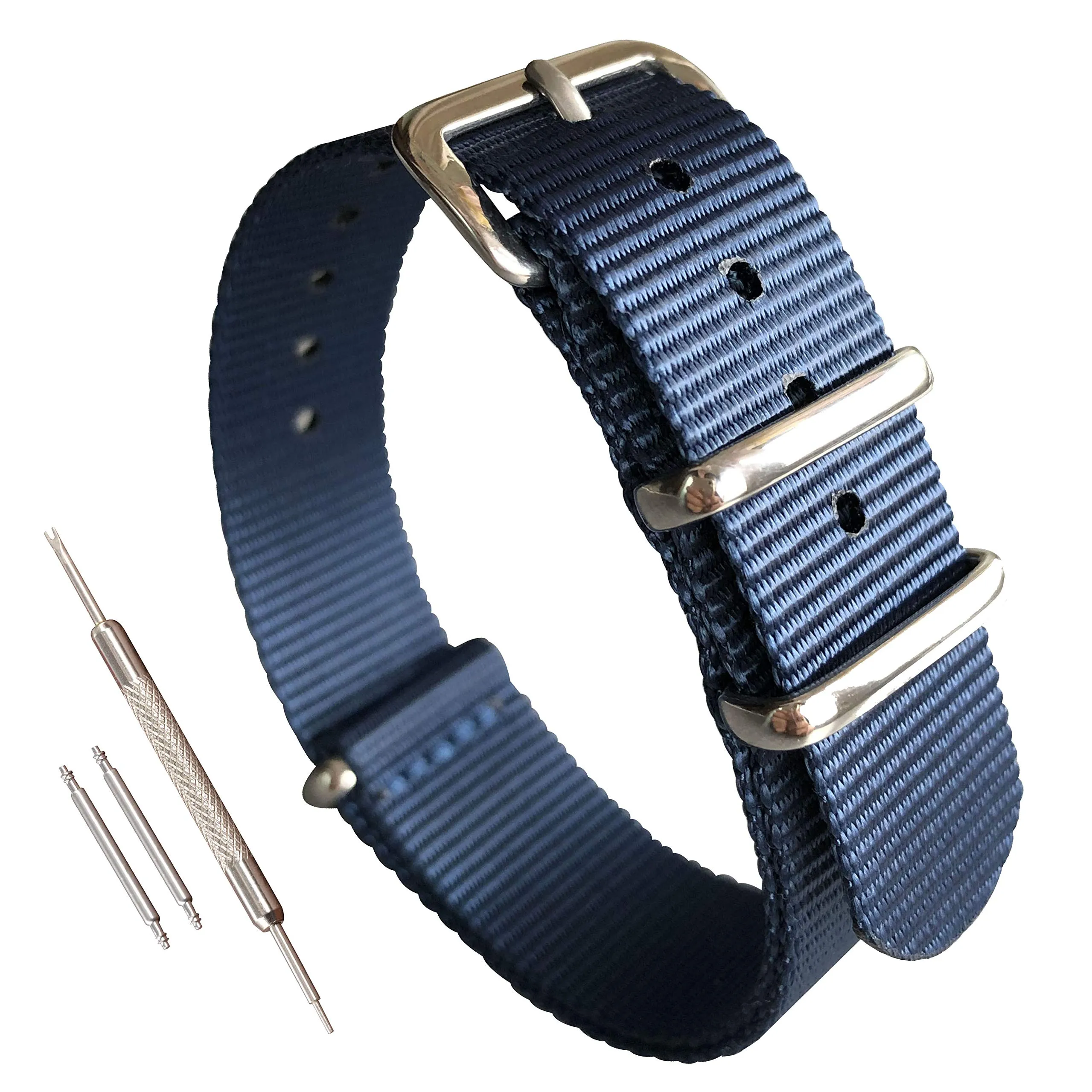 MZBUTIQ 16mm Blu Cinturini per Orologio da Donna Nylon Ricambio - immagine 1
