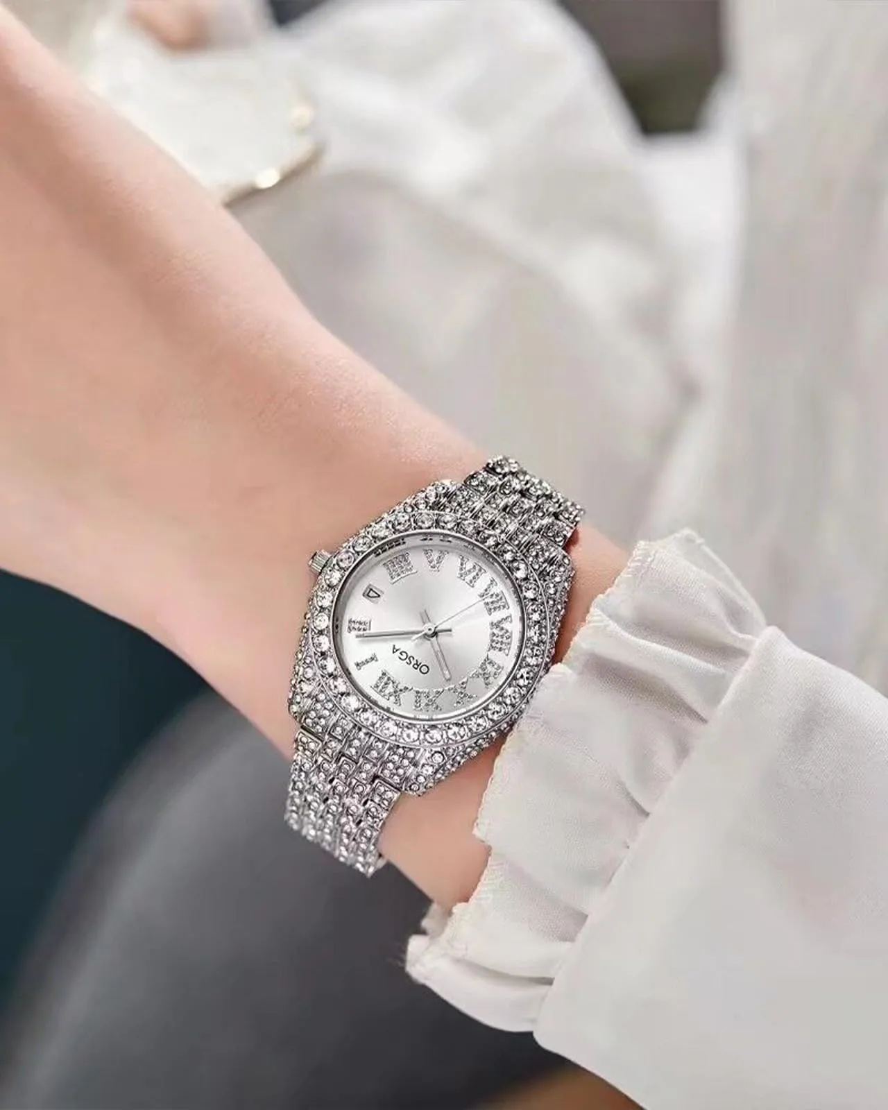 CIVO Orologio Donna Argento Acciaio Inossidabile Analogico Orologi da Polso Impermeabile Classico Affari Orologi Donna Quarzo Calendario Luminosi Set Regali Eleganti per Donna - immagine 5