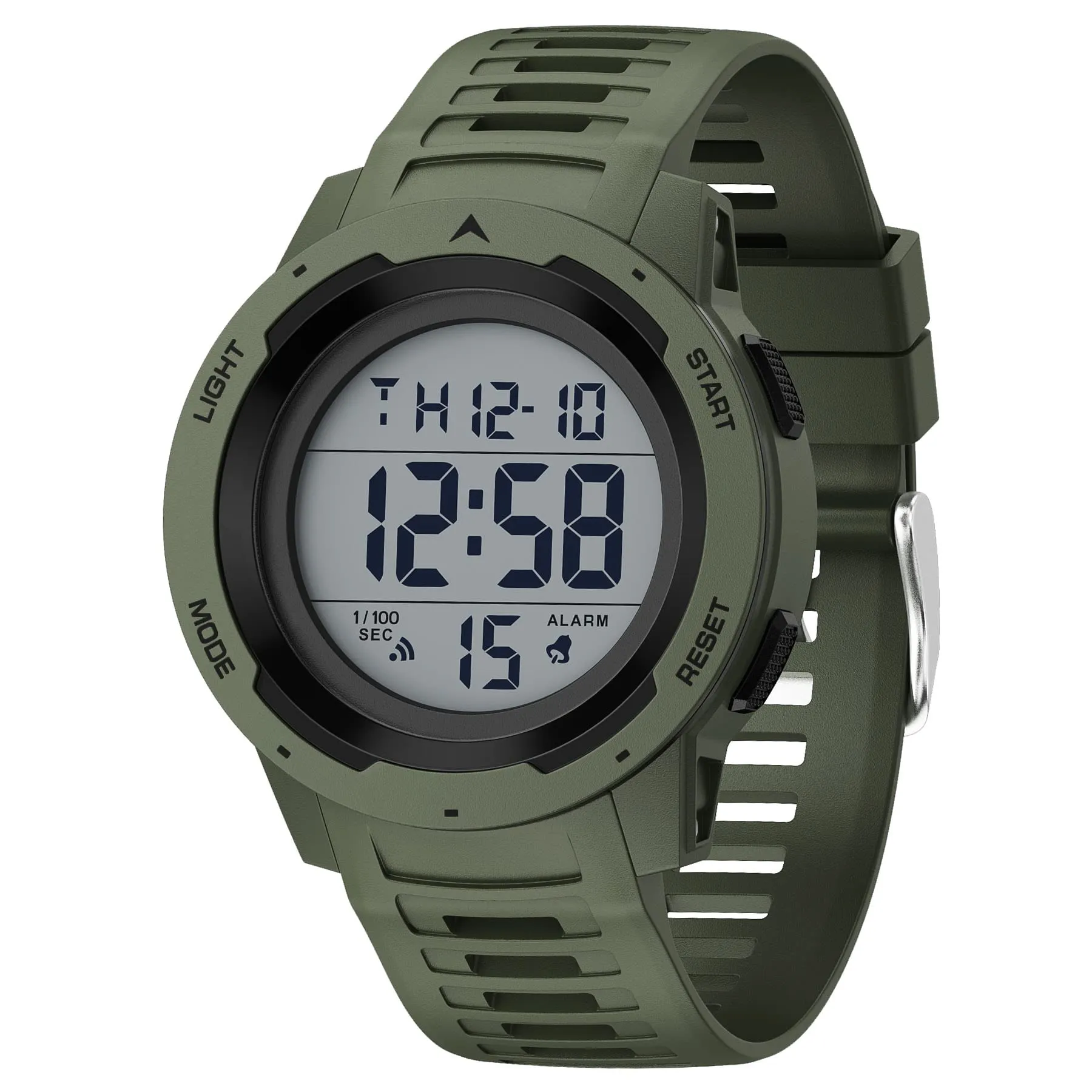 GOLDEN HOUR Gli Orologio Uomo Impermeabilizzano lo Sport di Digital Guarda lo Stile Militare Dell'esposizione di Lettura Dacile Dello Schermo Con la Cinghia - Verde - immagine 2