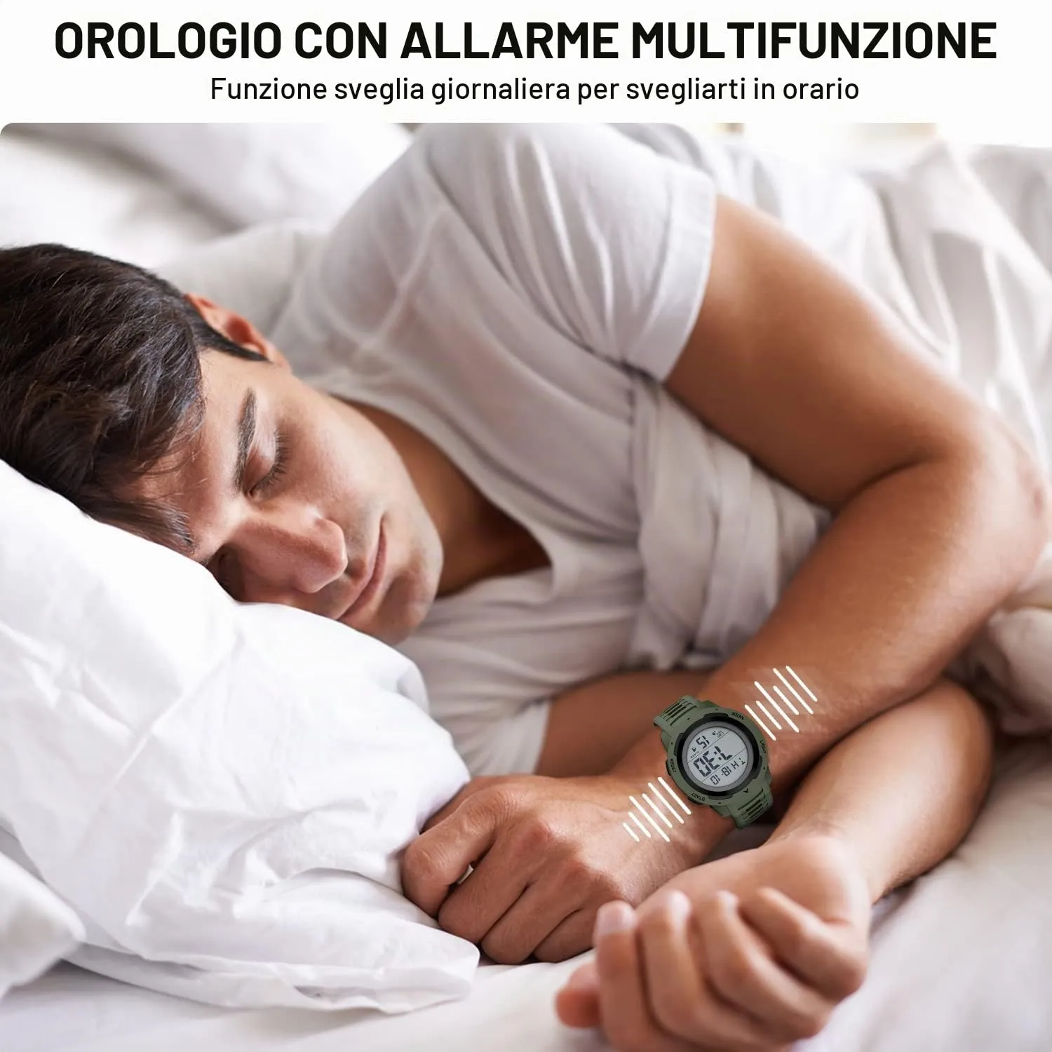 GOLDEN HOUR Gli Orologio Uomo Impermeabilizzano lo Sport di Digital Guarda lo Stile Militare Dell'esposizione di Lettura Dacile Dello Schermo Con la Cinghia - Verde - immagine 6
