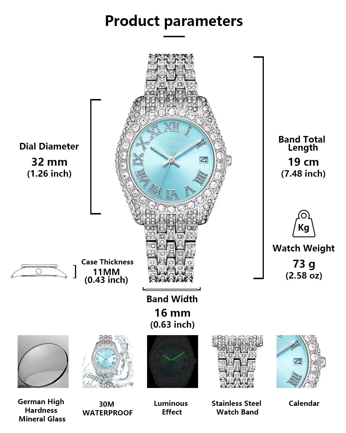CIVO Orologio Donna Argento Acciaio Inossidabile Analogico Quarzo Orologi da Polso Impermeabile Classico Affari Design Orologi Donna Luminosi Set Regali Eleganti per Donna - immagine 4