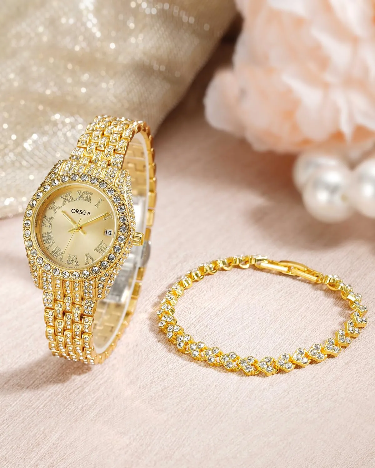 CIVO Orologio Donna Oro Acciaio Inossidabile Analogico Orologi da Polso Impermeabile Classico Affari Orologi Donna Quarzo Calendario Luminosi Set Regali Eleganti per Donna - immagine 4