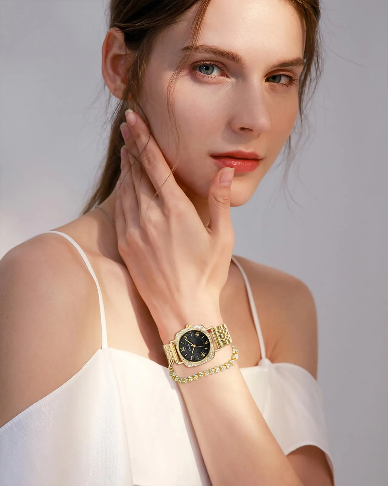CIVO Orologio Analogico Donna da Polso: Acciaio Inossidabile Impermeabile -Oro Classico Affari Orologi Quarzo Set Regali - immagine 4