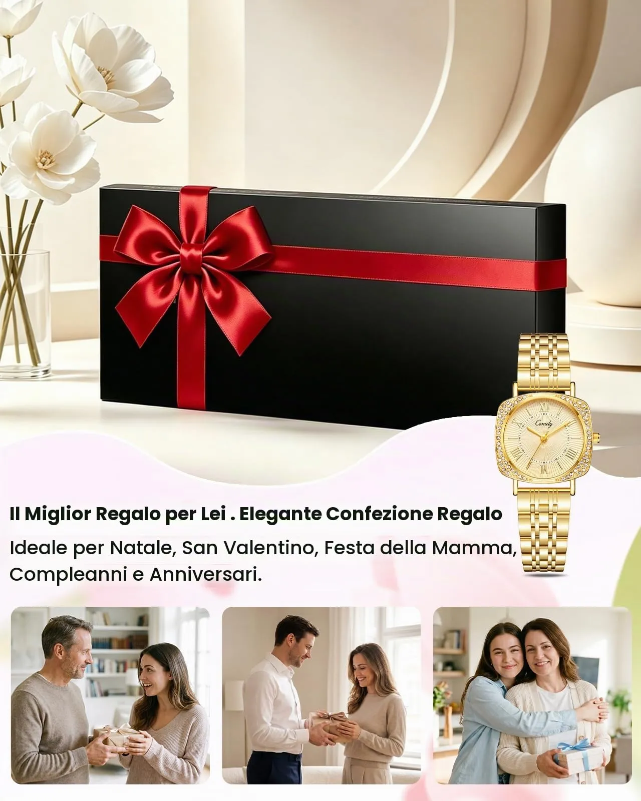 CIVO Orologio Donna Oro da Polso: Acciaio Inossidabile Impermeabile - Analogico Classico Orologi Quarzo Set Regali - immagine 3