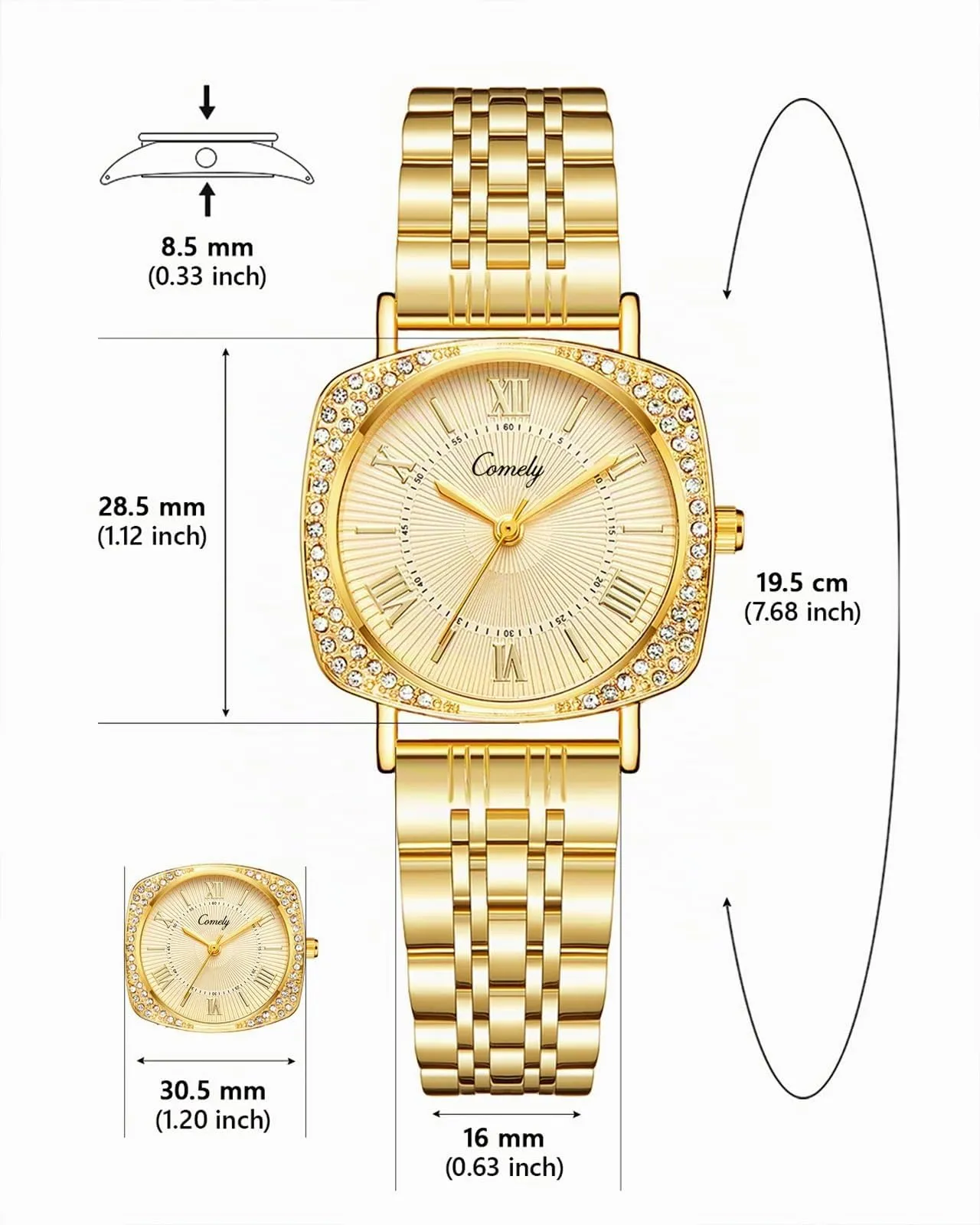 CIVO Orologio Donna Oro da Polso: Acciaio Inossidabile Impermeabile - Analogico Classico Orologi Quarzo Set Regali - immagine 4