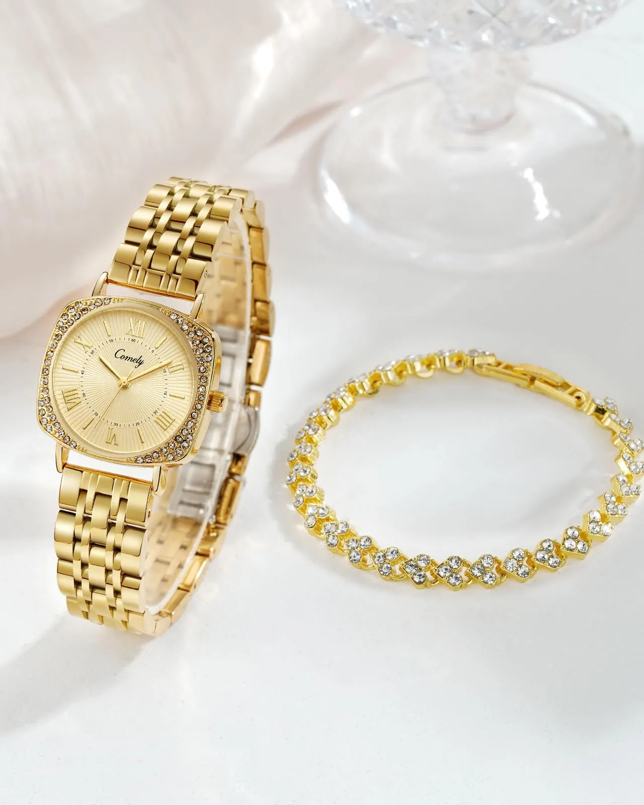 CIVO Orologio Donna Oro da Polso: Acciaio Inossidabile Impermeabile - Analogico Classico Orologi Quarzo Set Regali - immagine 6