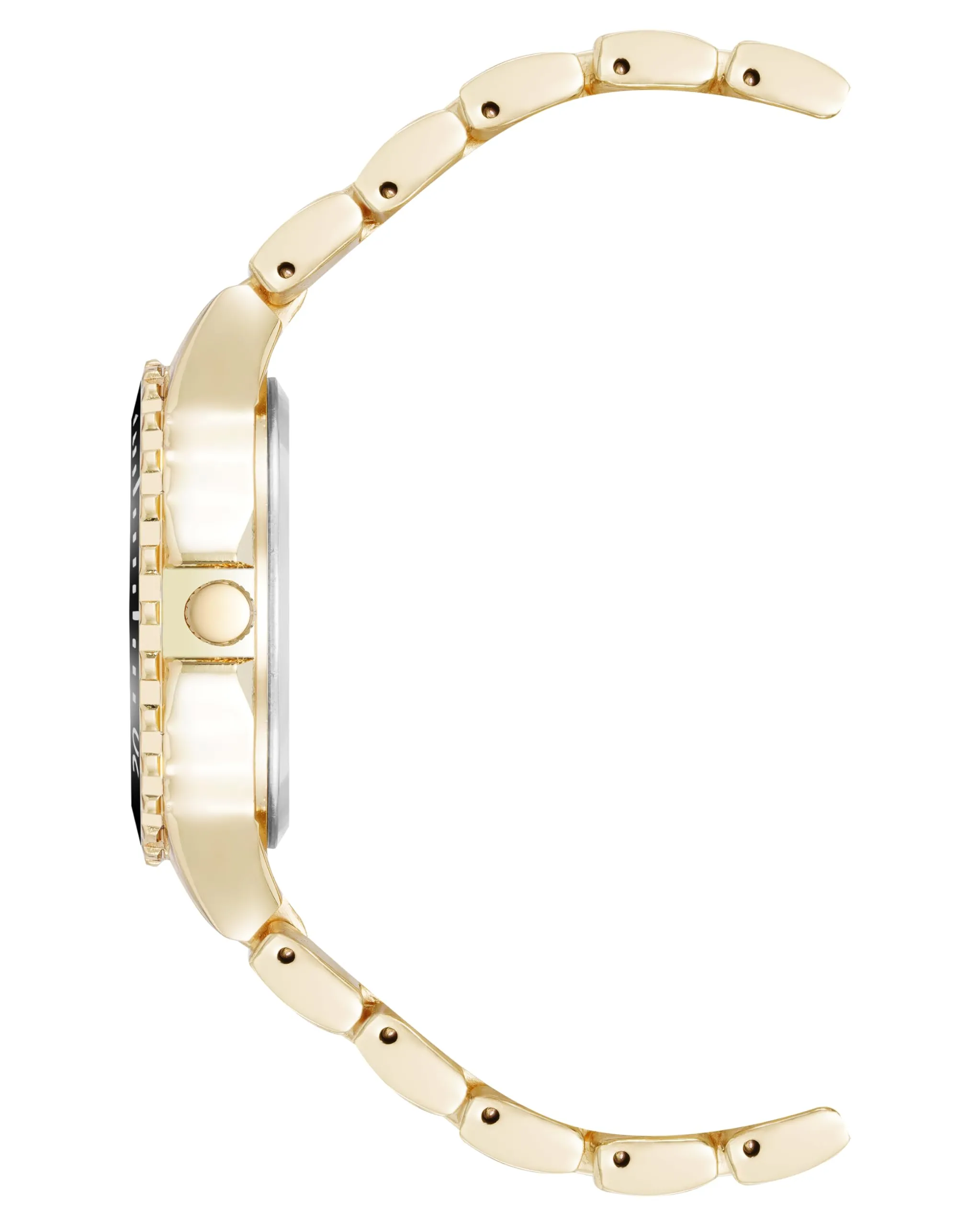 Steve Madden Orologio da donna con cinturino in vero cristallo, Nero/Oro - immagine 2