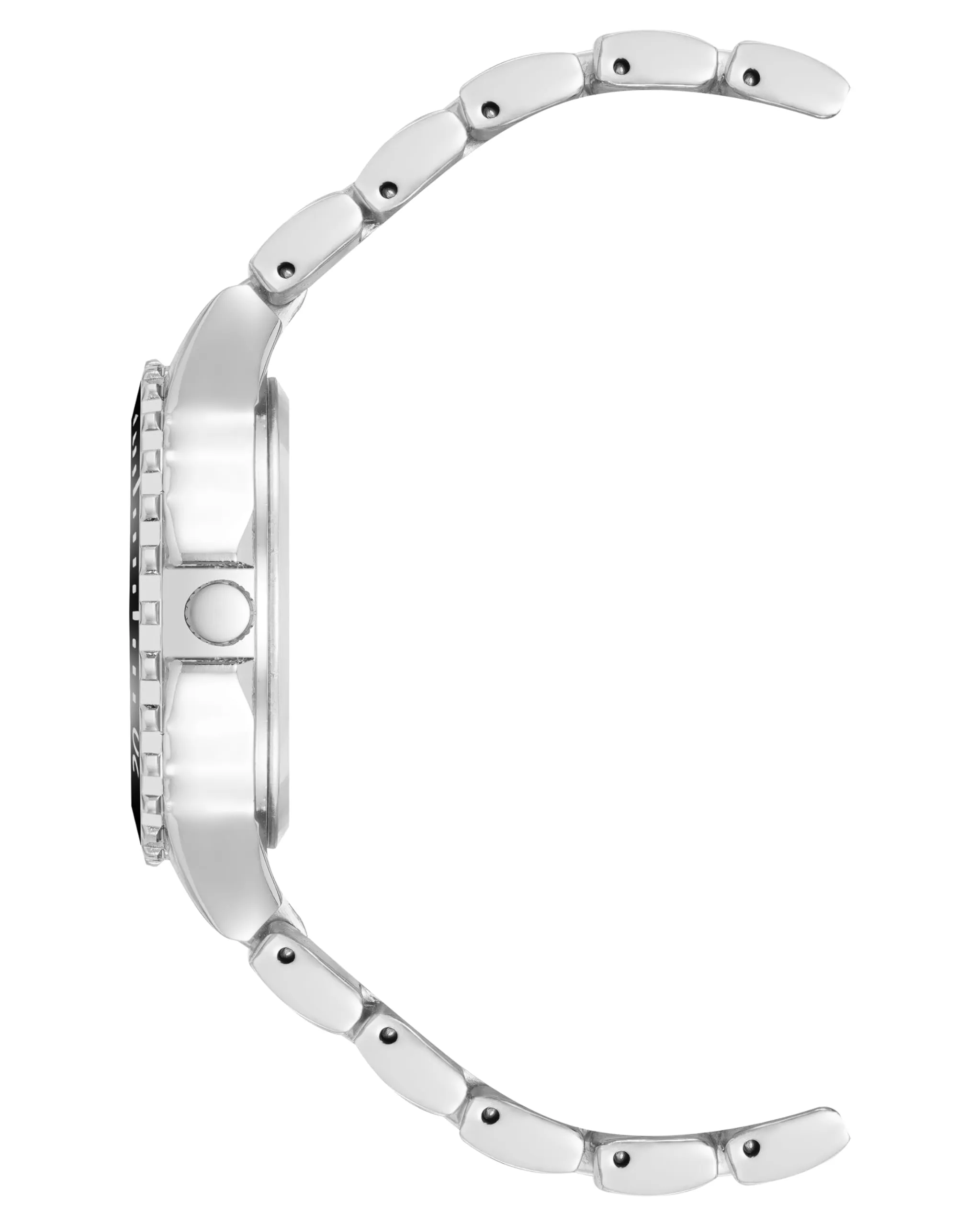 Steve Madden Orologio da donna con cinturino in vero cristallo, Nero/Argento - immagine 2