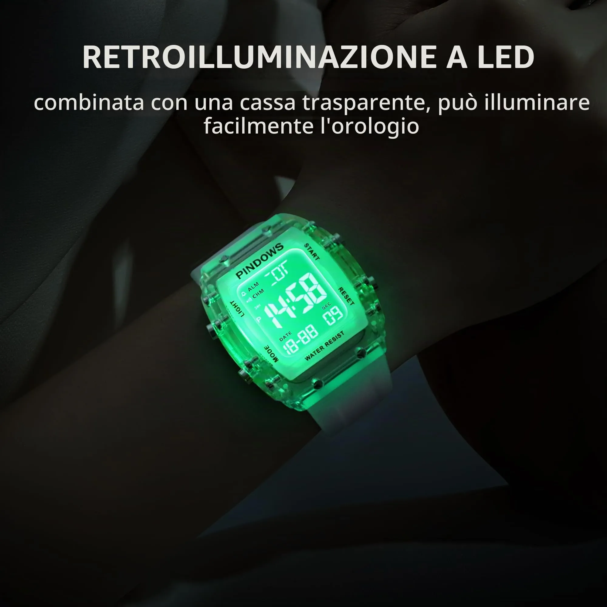 Donna Orologio per Donna Adolescenti Orologio sportivo Digitale Orologi Studenti Orologi Impermeabili con Allarme Cronometro Conto Alla Rovescia Dual-Time Suoneria Oraria Funzione Alta Luminosità Luce - immagine 5