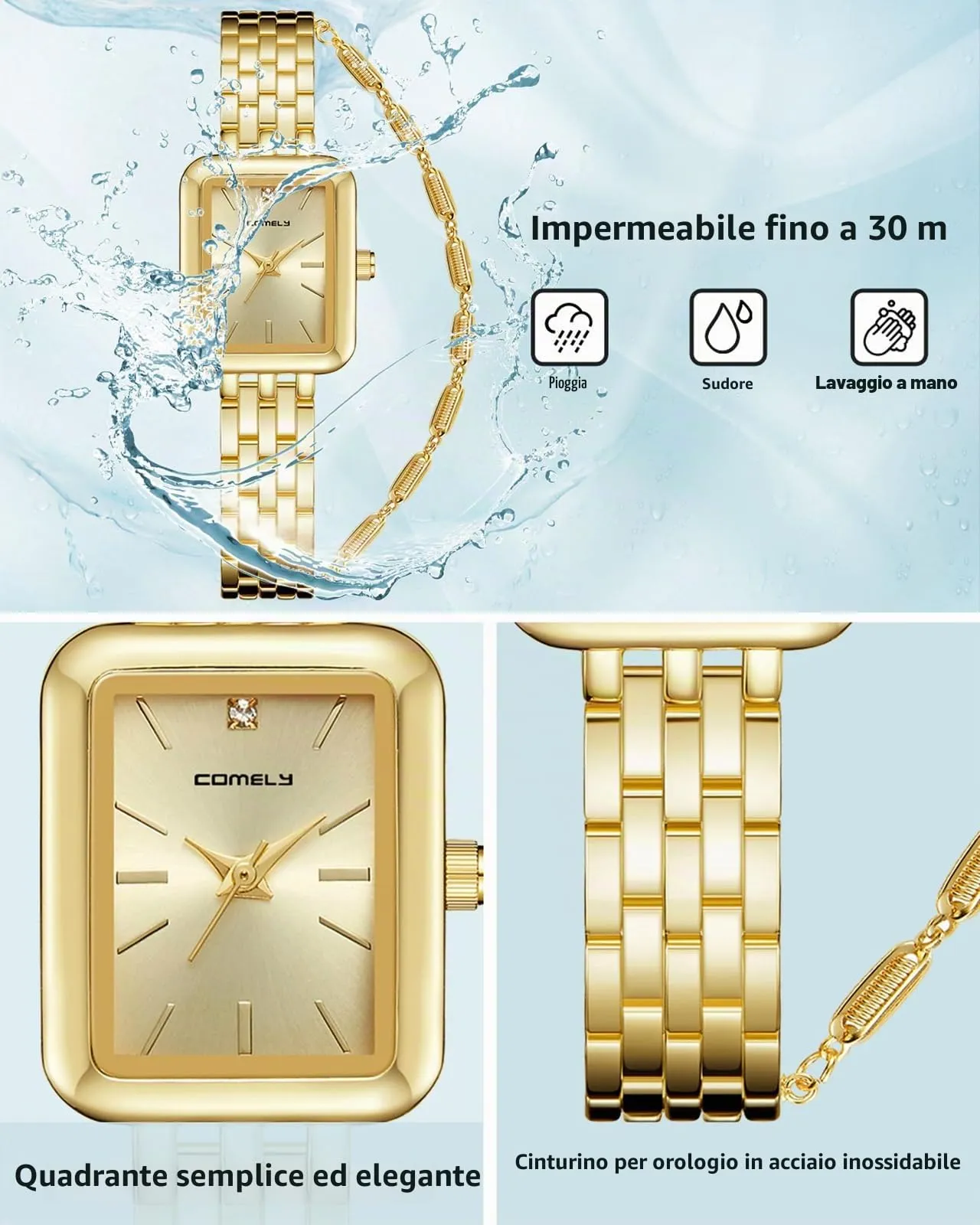 CIVO Orologio Donna Oro Piccolo: Acciaio Inossidabile Orologi da Polso Analogico Impermeabile Quarzo - Elegante Classico Affari Set Regalo per Donna - immagine 6