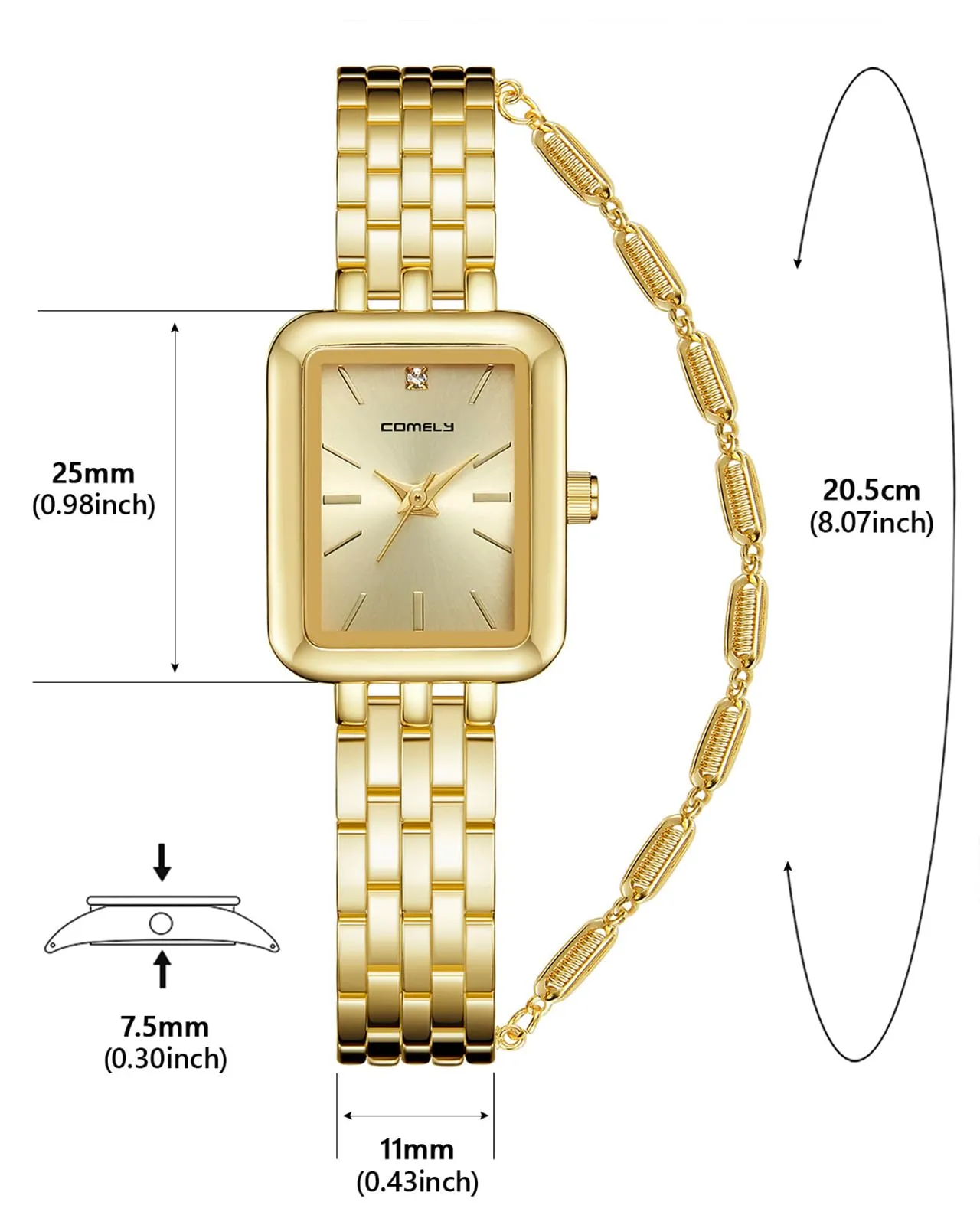 CIVO Orologio Donna Oro Piccolo: Acciaio Inossidabile Orologi da Polso Analogico Impermeabile Quarzo - Elegante Classico Affari Set Regalo per Donna - immagine 7
