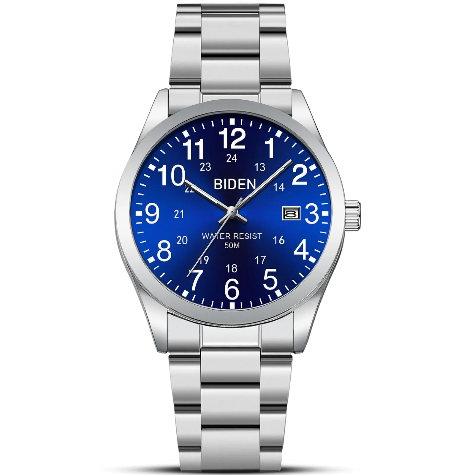 LN LENQIN Orologio Uomo Acciaio Inox Analogico Quarzo Impermeabile Datario - immagine 1