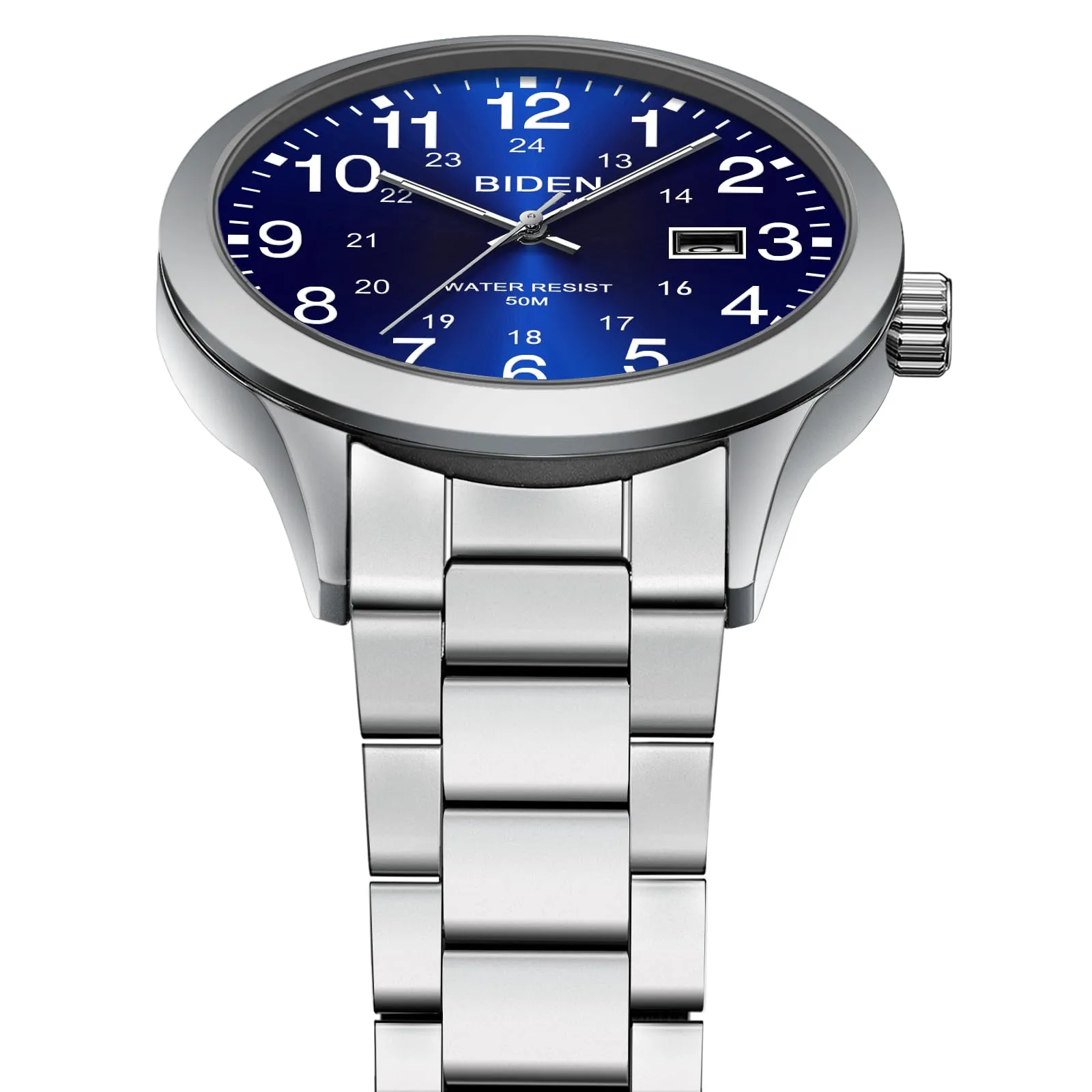 LN LENQIN Orologio Uomo Acciaio Inox Analogico Quarzo Impermeabile Datario - immagine 4