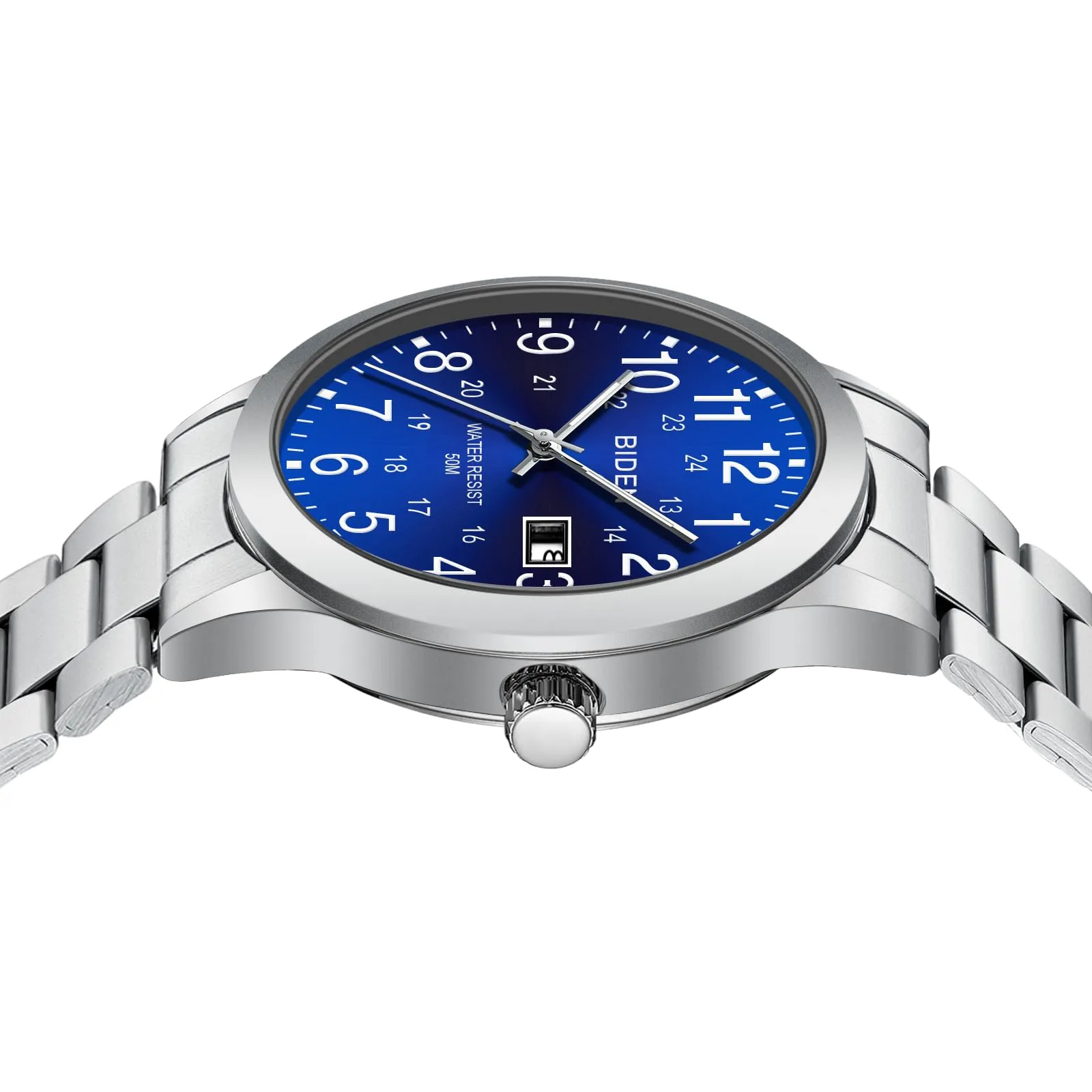 LN LENQIN Orologio Uomo Acciaio Inox Analogico Quarzo Impermeabile Datario - immagine 5