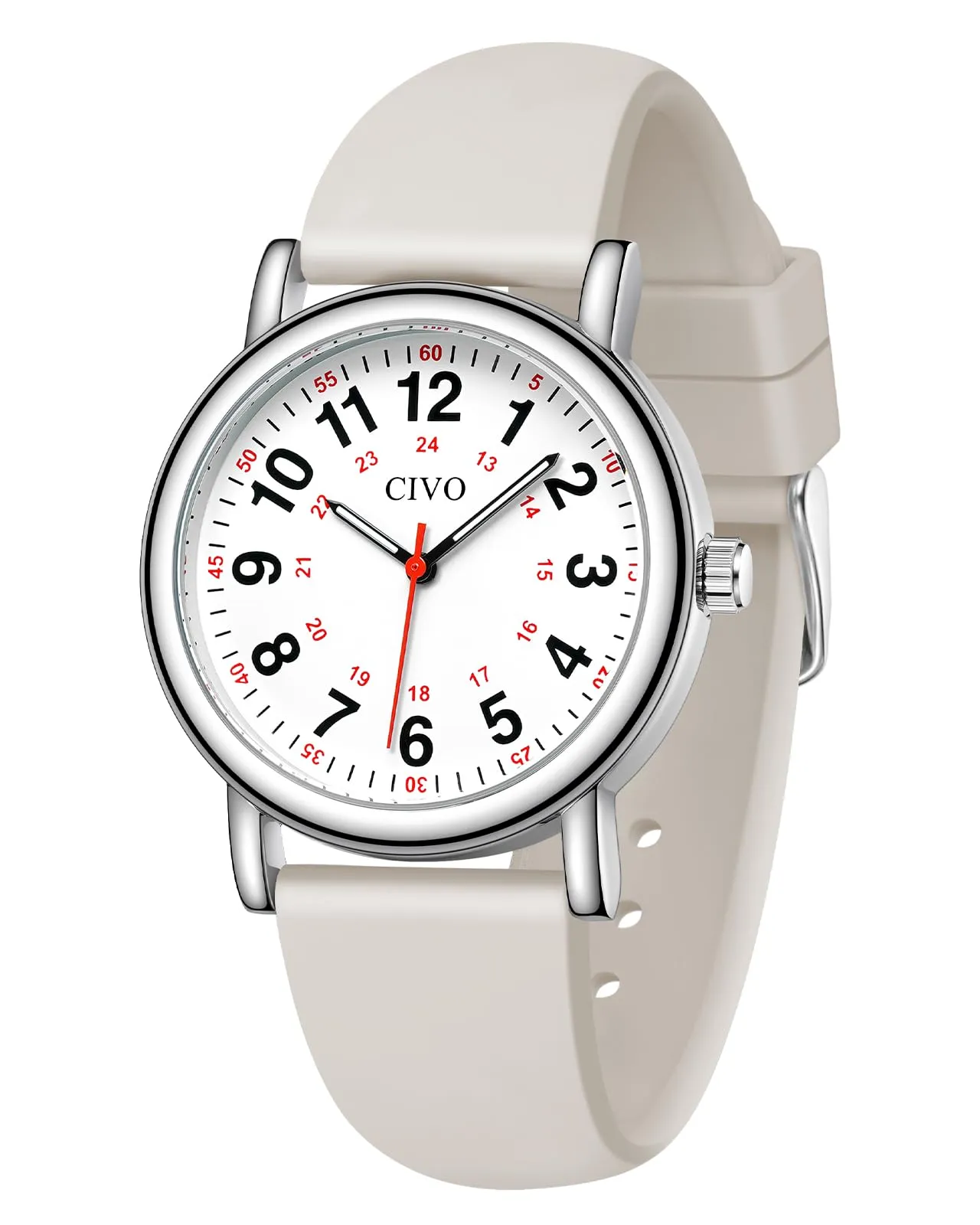CIVO Orologio Analogico Donna Uomo: Impermeabile Scala 12/24 Ore con Secondi - Orologi da Polso Quarzo Luminoso - Regalo per Studente di Medicina Unisex - immagine 1